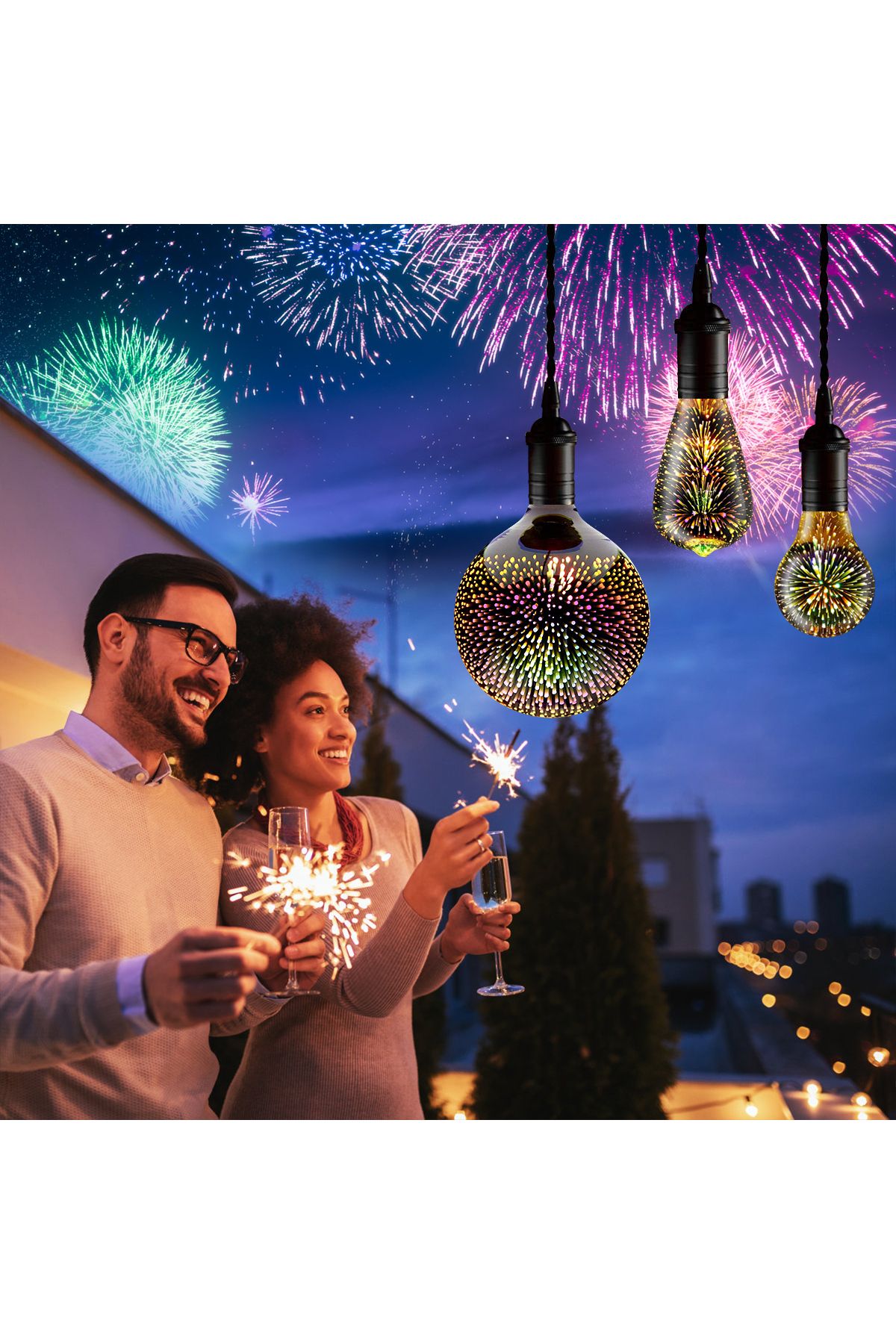 Lcamaw-Table Lamp 3D Fireworks Light E27 st64 g125 g95 LED Bedroom Decoration Desk lamps kids lampe de c... 7