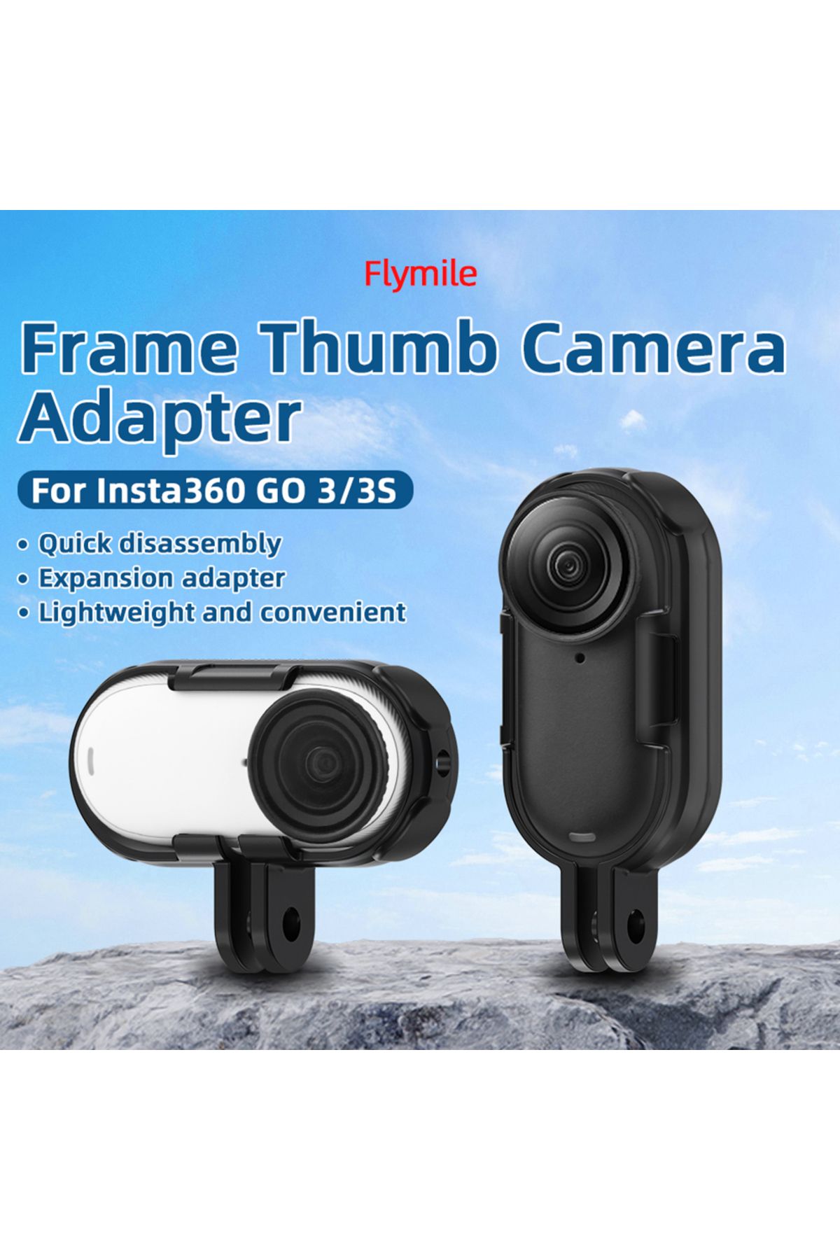APWIKOGER-For Insta360 GO3 GO3S Accessories Frame Shell Extend Case + 1/4 Tripod Adapter Mount + Long Screw... 3