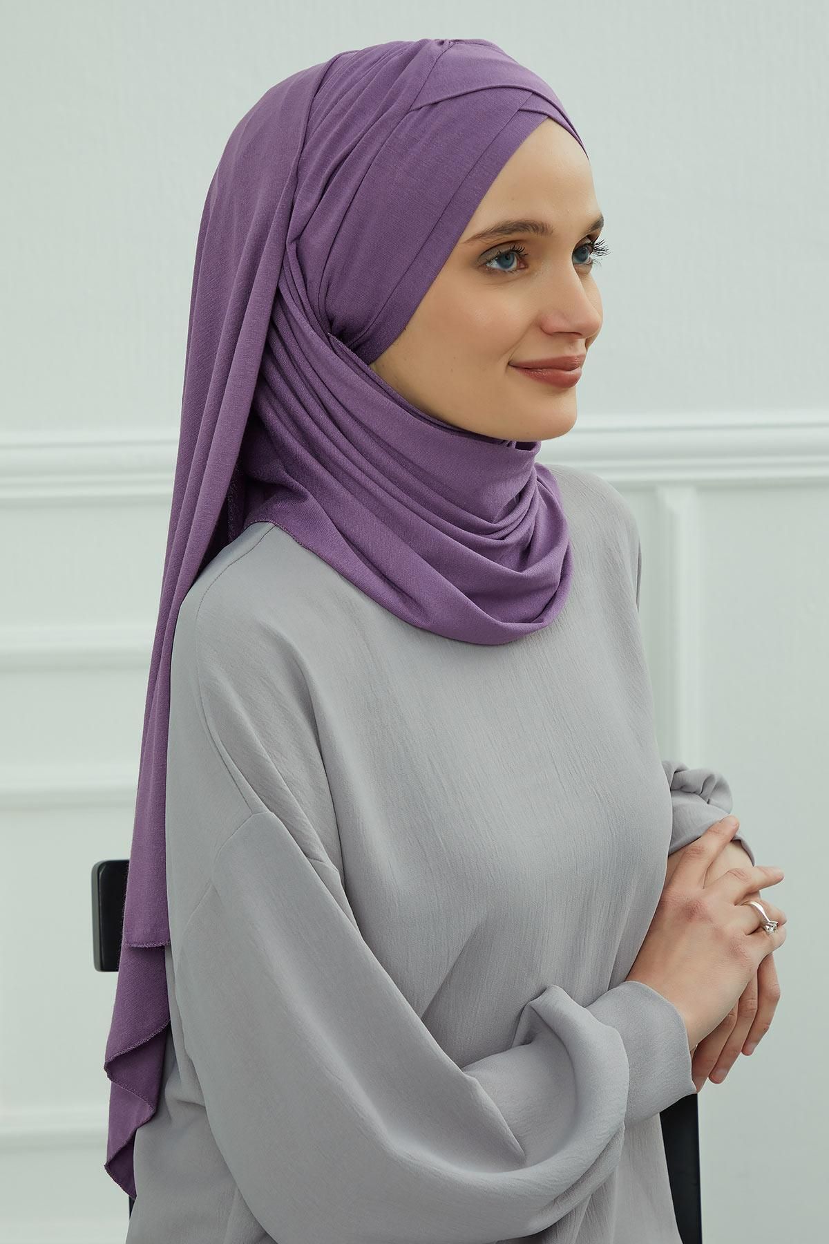 Aisha's Design-Practical Combed Cotton Shawl - Front Cross Sewing and Drawstring, Cps-45, Cps-45 5