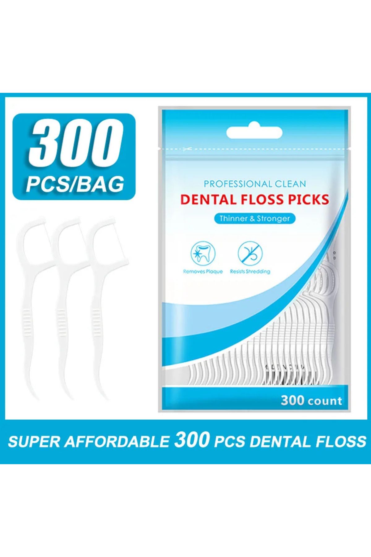 Choice-300 PCS Floss Family Pack Ultra-fine Toothpick Disposable Flat Floss Portable Portable Flossing D... 1