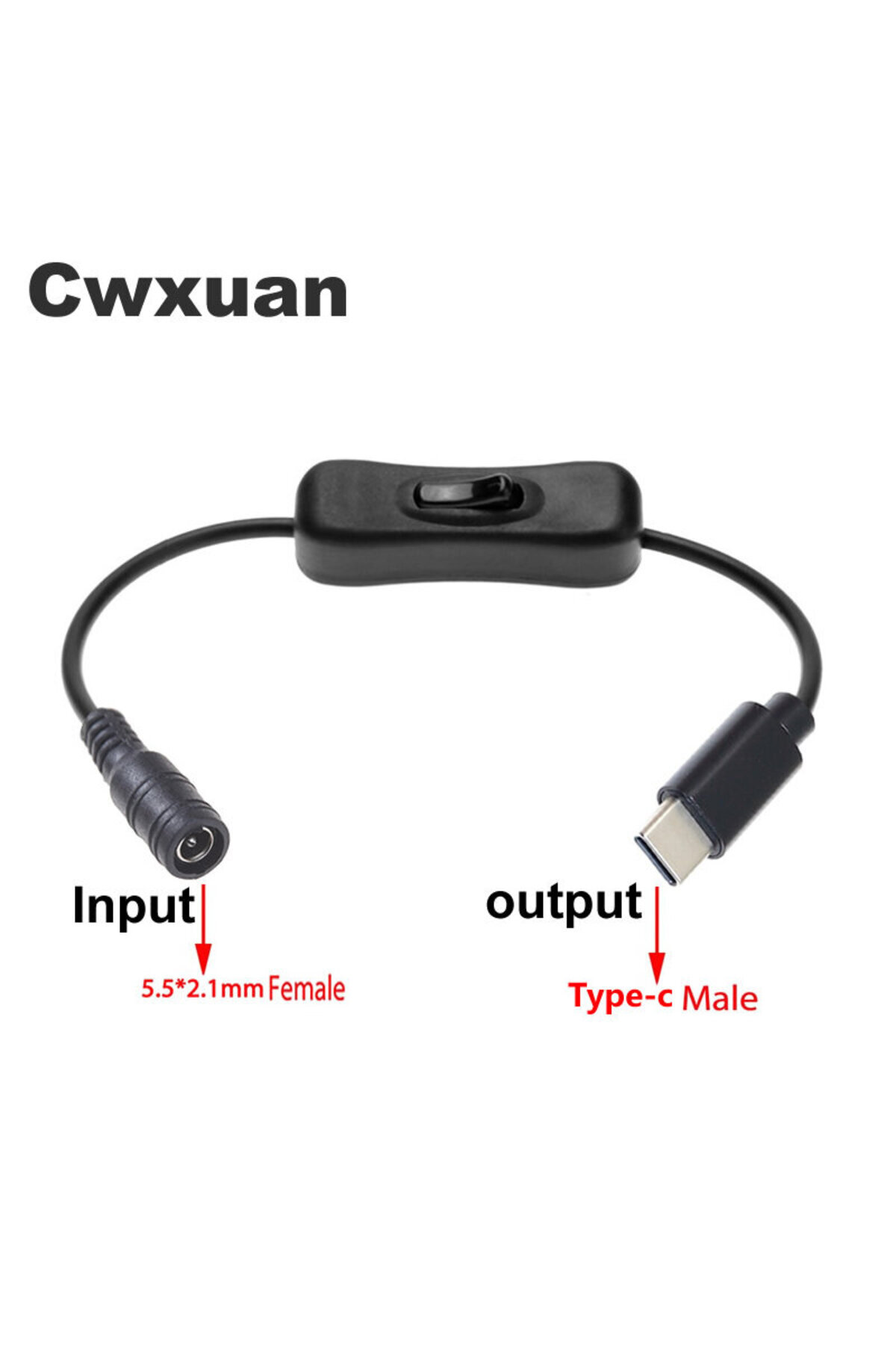 Choice-DC5.5 x 2.1 mm Female jack to Type-C USB 3.1 Male Plug DC Power Connector Adapter DC to Type c Ma... 2