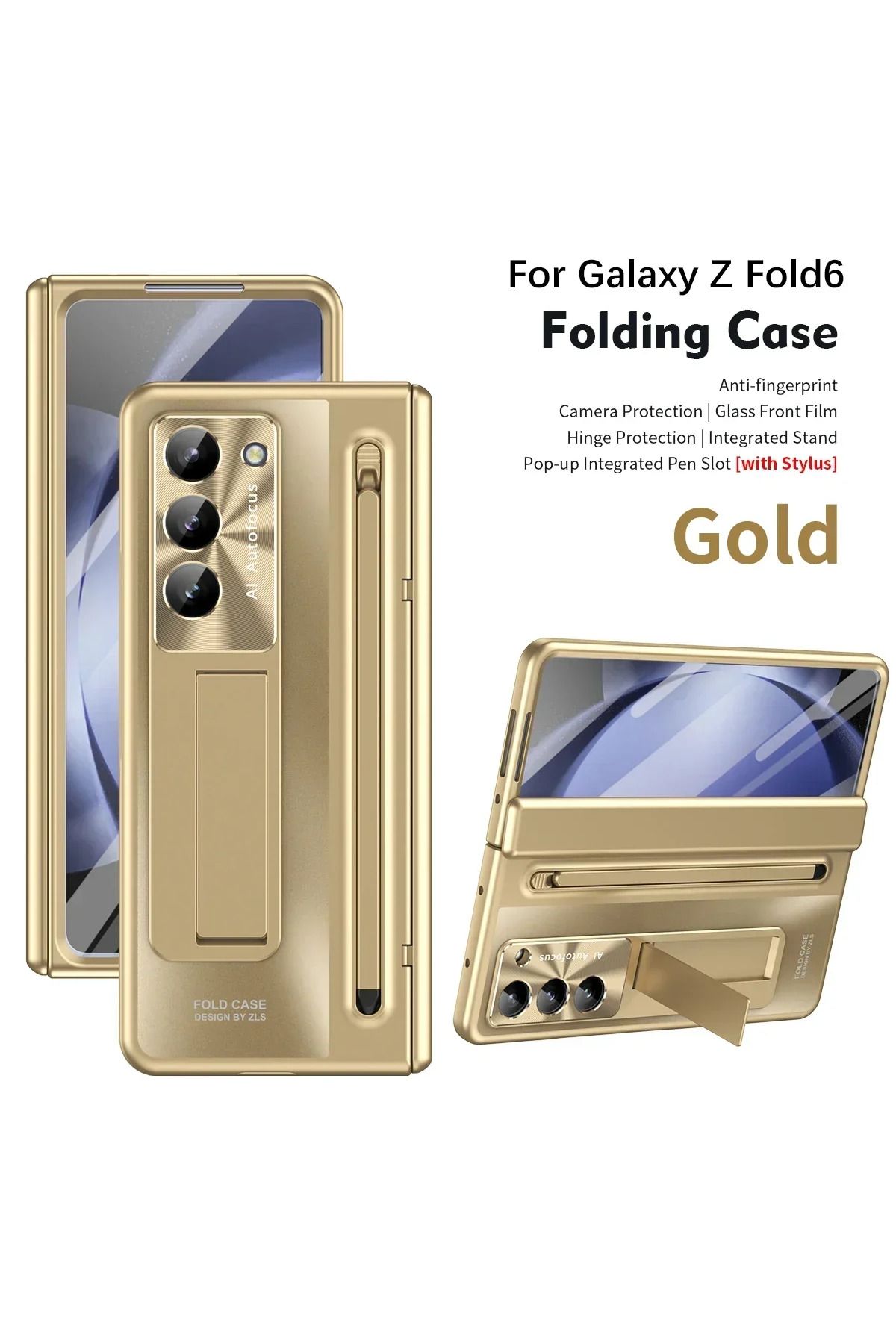 Choice-With Touch Pen Tempered Glass Film Stand Fold Phone Cover for Samsung Galaxy Z Fold 6 5 4 5G 360 ... 2