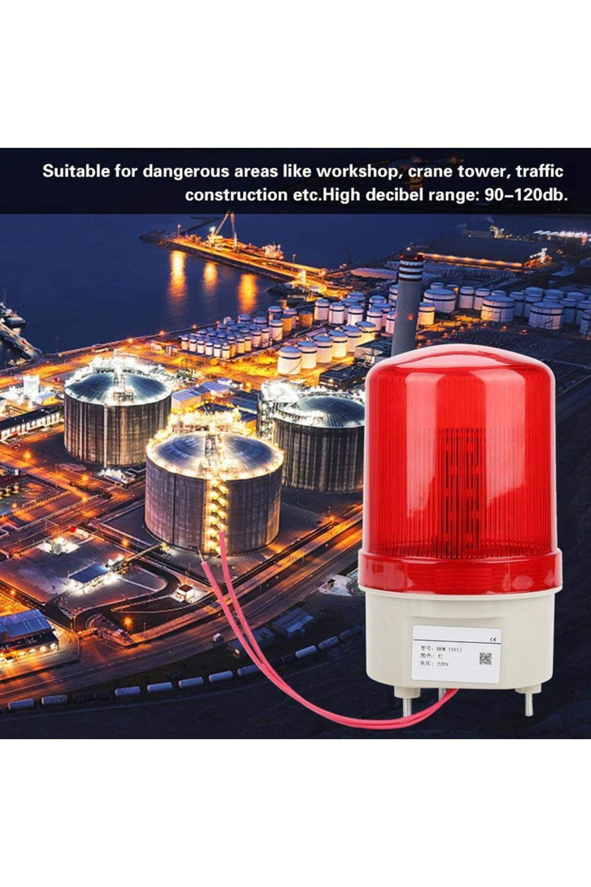 KUANGZIPENG-220v Led Revolving Flash Light Rotation Strobe Siren Beacon Beeper Warning Sound Emergency Signal Al 5
