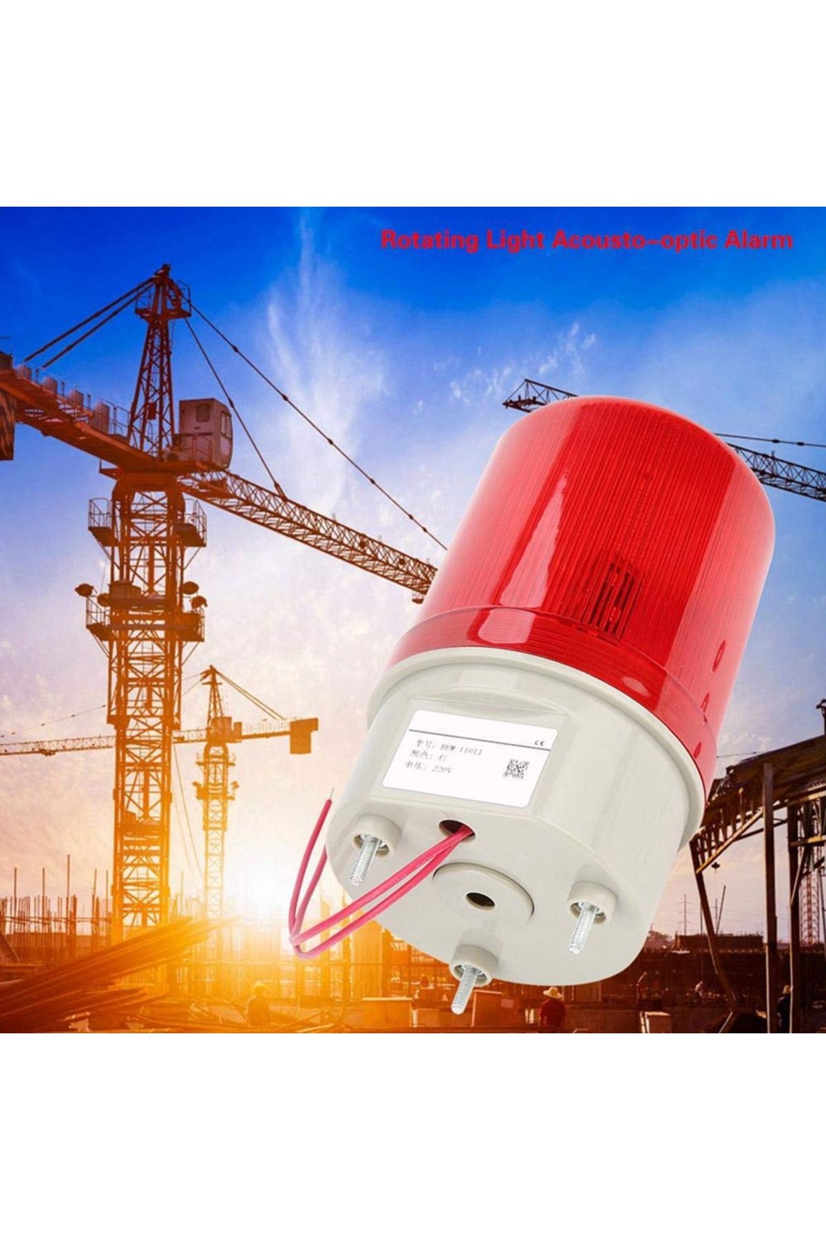 KUANGZIPENG-220v Led Revolving Flash Light Rotation Strobe Siren Beacon Beeper Warning Sound Emergency Signal Al 6