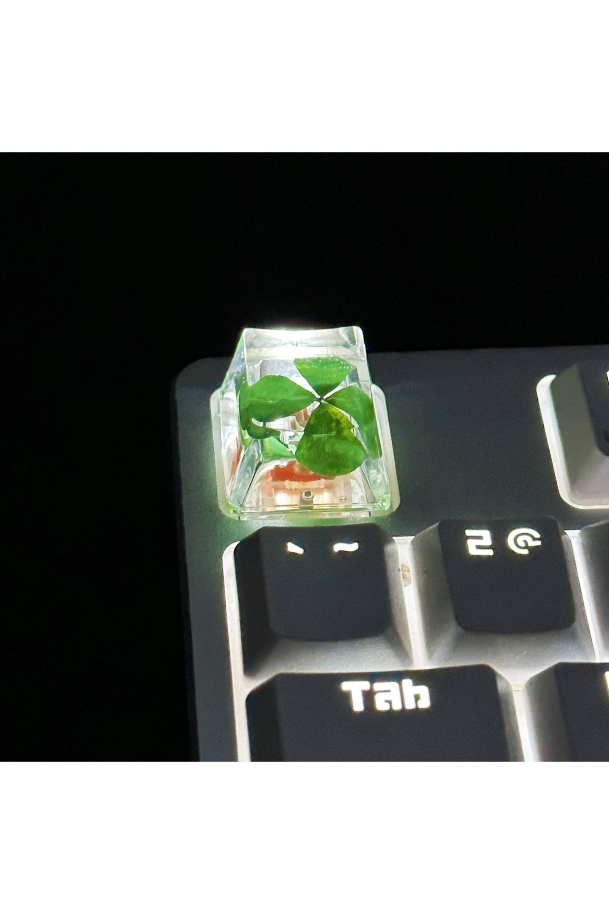 Choice-Genuine Four-leaf Clover Resin Cross-axis Mechanical Keyboard key caps 1