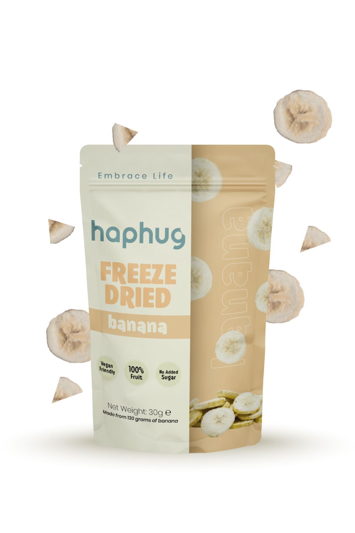 HapHug Freeze Dried Muz - Dondurularak Kurutulmuş Meyve - Freeze Dry Meyve kurusu 30gr