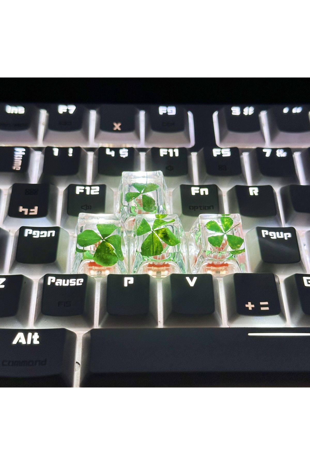 Choice-Genuine Four-leaf Clover Resin Cross-axis Mechanical Keyboard key caps 3