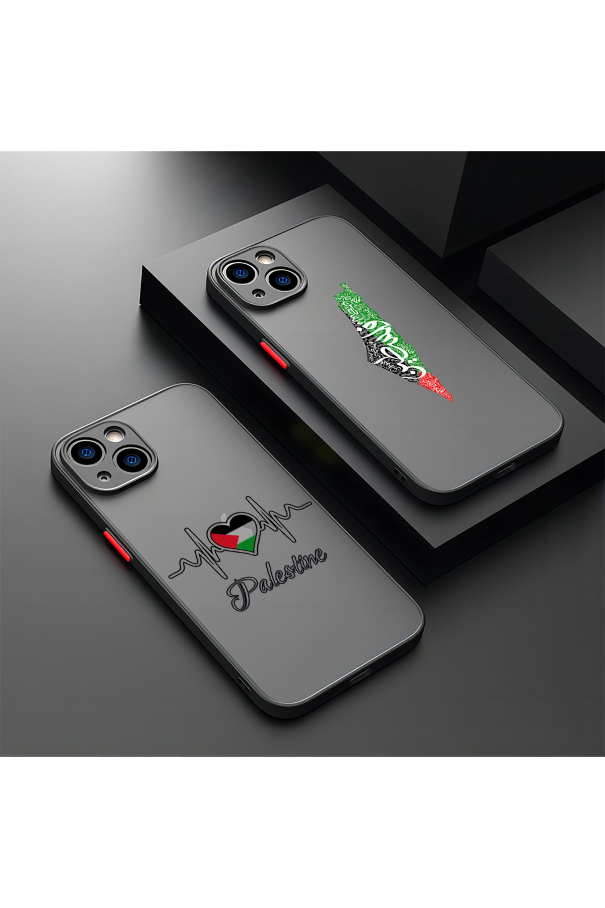 Choice-Matte Transparent Back Phone Case Palestine Flag Map For Samsung  S24 S23 S22 S21 S20 S10 FE Note... 3