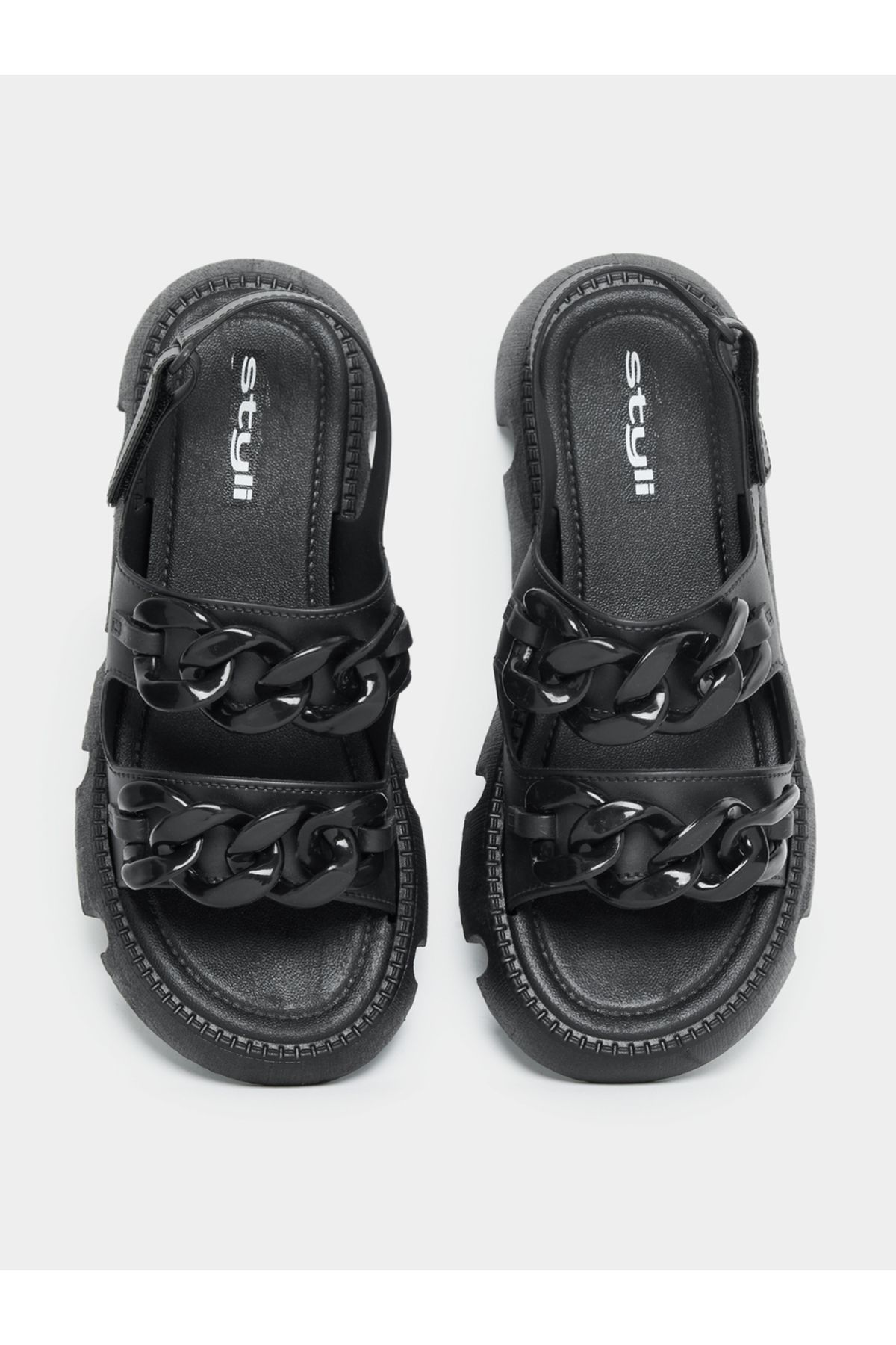 Styli-Hook and Loop Fastener Buckle Back Strap Sandals 6