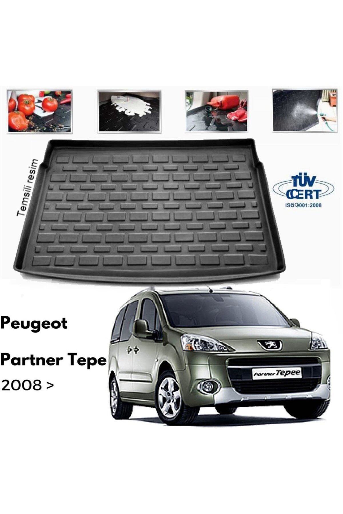 Leader Peugeot Partner Tepee Bagaj Havuzu Paspası