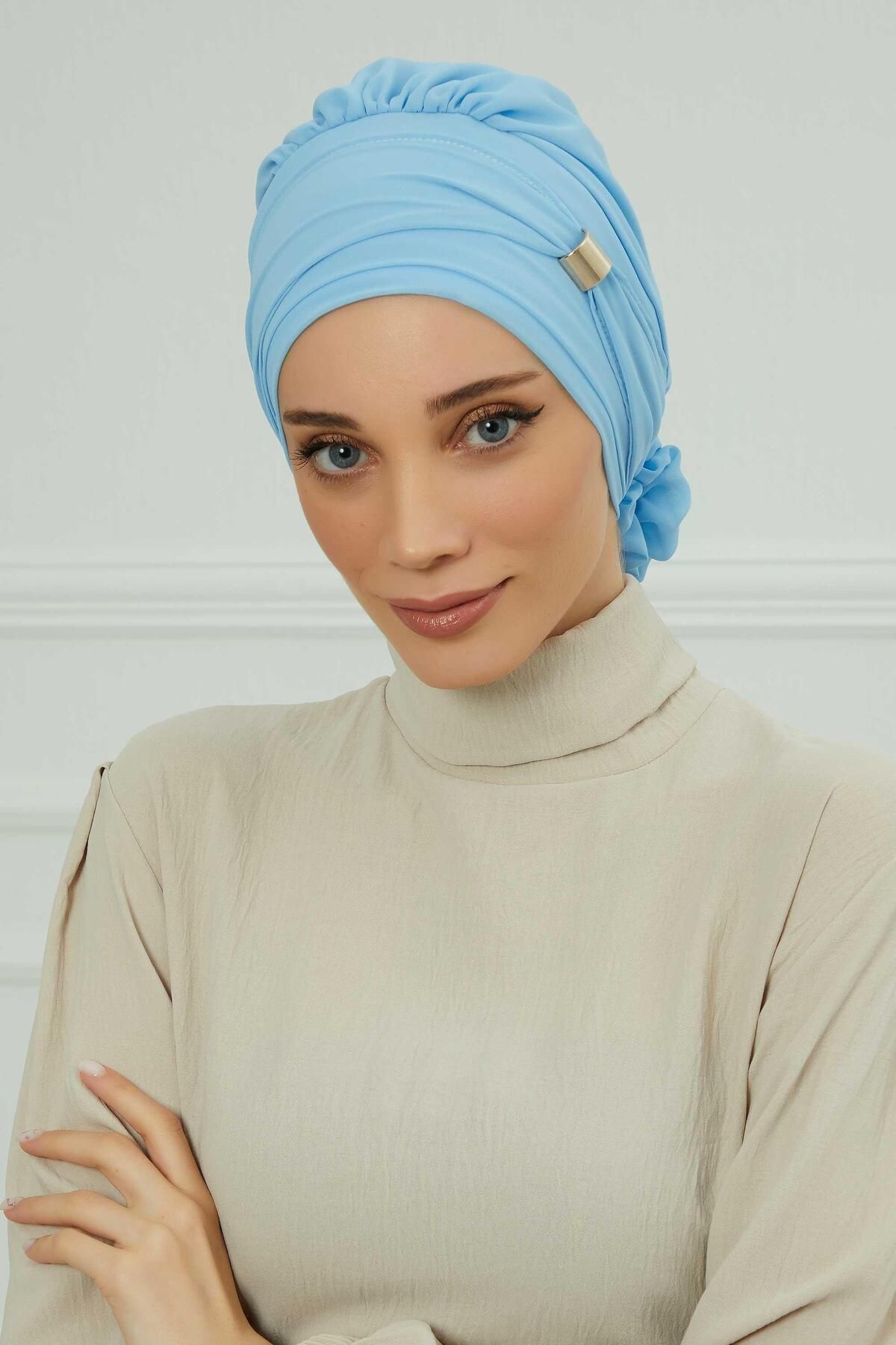 Aisha's Design-Ready Chiffon Turban - With Accessories, ht-95s, ht-95s 2