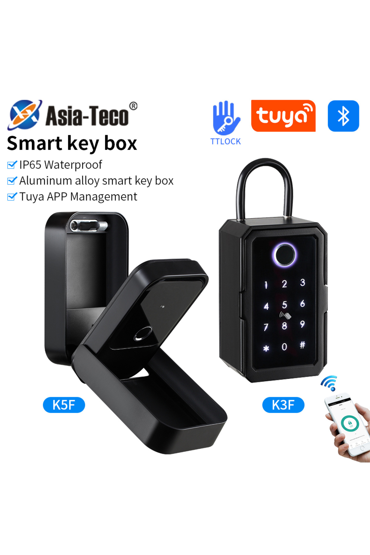 Choice-Fingerprint Key Box Storage Secret Key Lock Fusebox Bluetooth Tuya/Ttlock App Unlock Wifi Gateway... 2