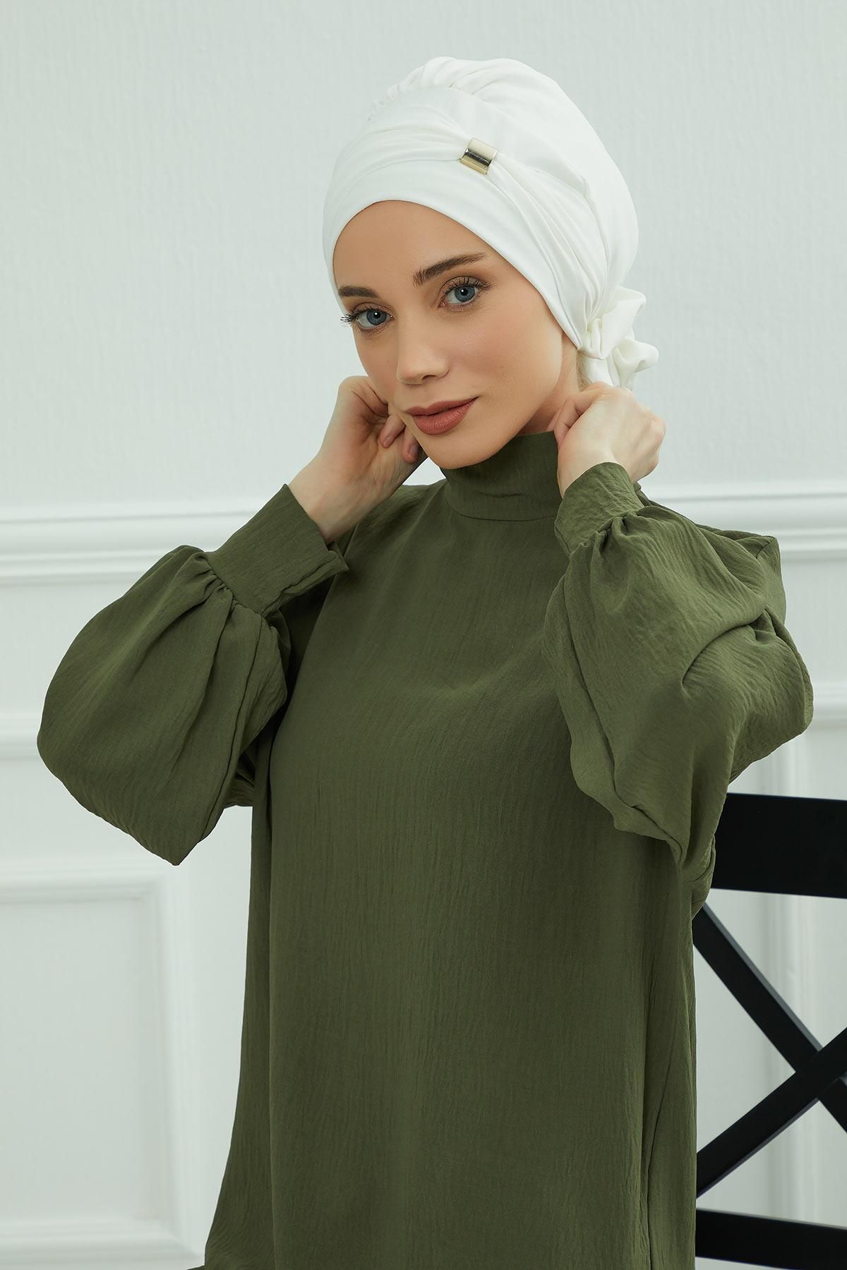 Aisha's Design-Aerobin Fabric Ready Turban - with Accessories, Ht-95 1