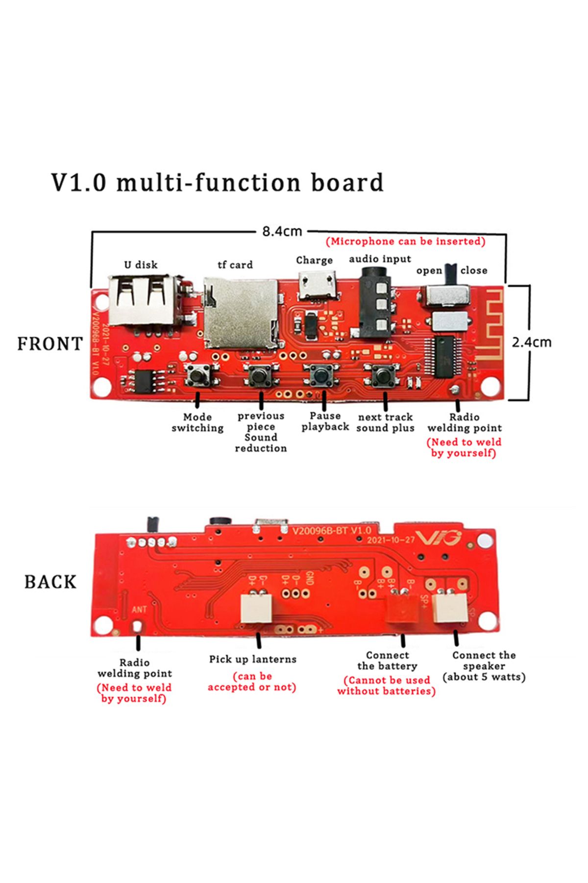 Choice-Multifunctional Bluetooth Audio Circuit Board Bluetooth Module Amplifier Board DIY Bluetooth Modu... 3