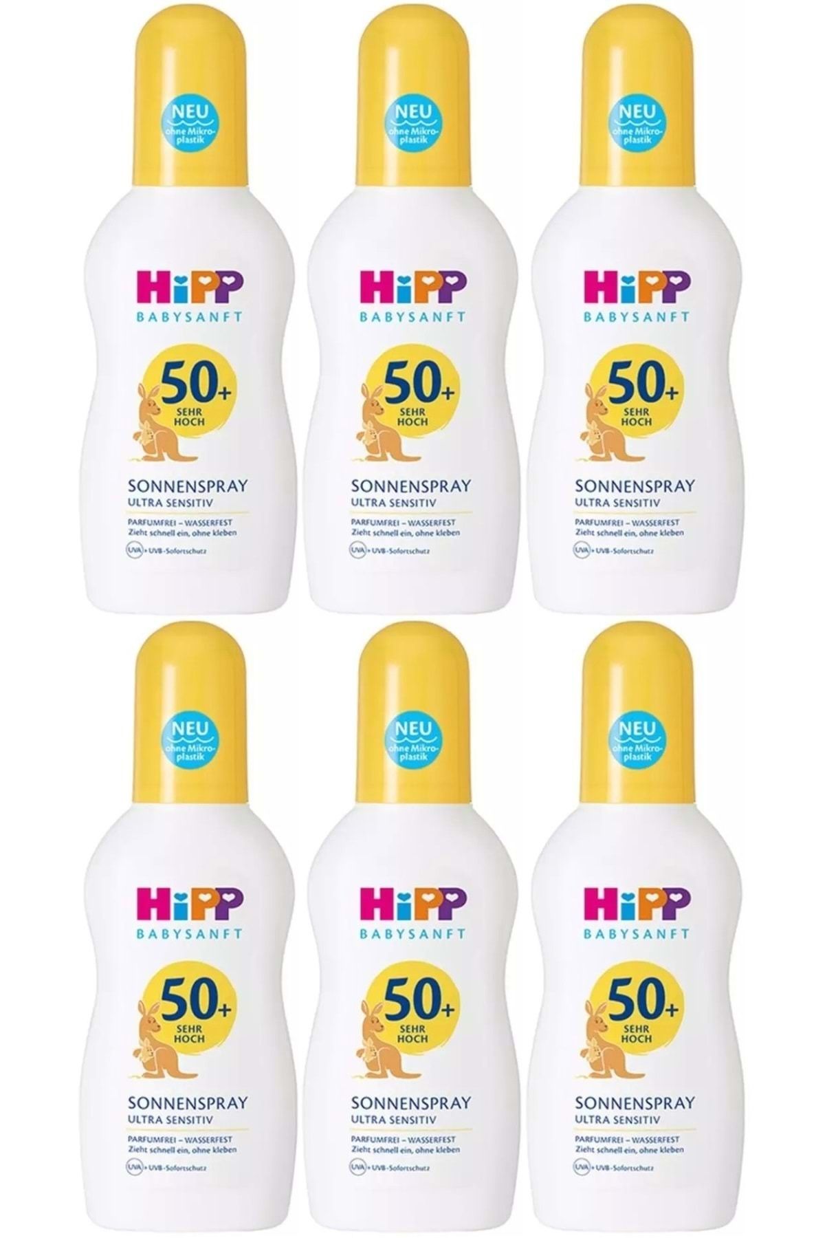 Hipp Babysanft Sprey Güneş Kremi Sonnenspray 50+ Faktör Ultra Sensıtıv 150ML Sprey (6 Lı Set)