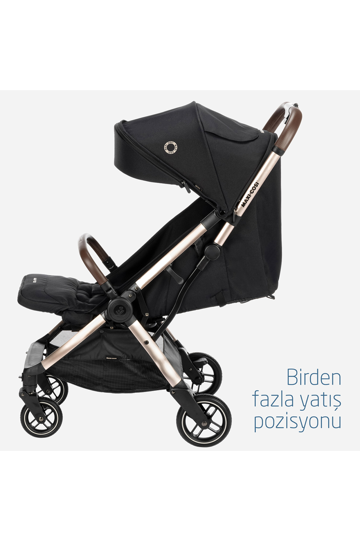 Maxi-Cosi Maxi-cosi Eva Otomatik Katlanan Kompakt Bebek Arabası Essesntial Black Champagne fotoğrafı 7 (önizleme)