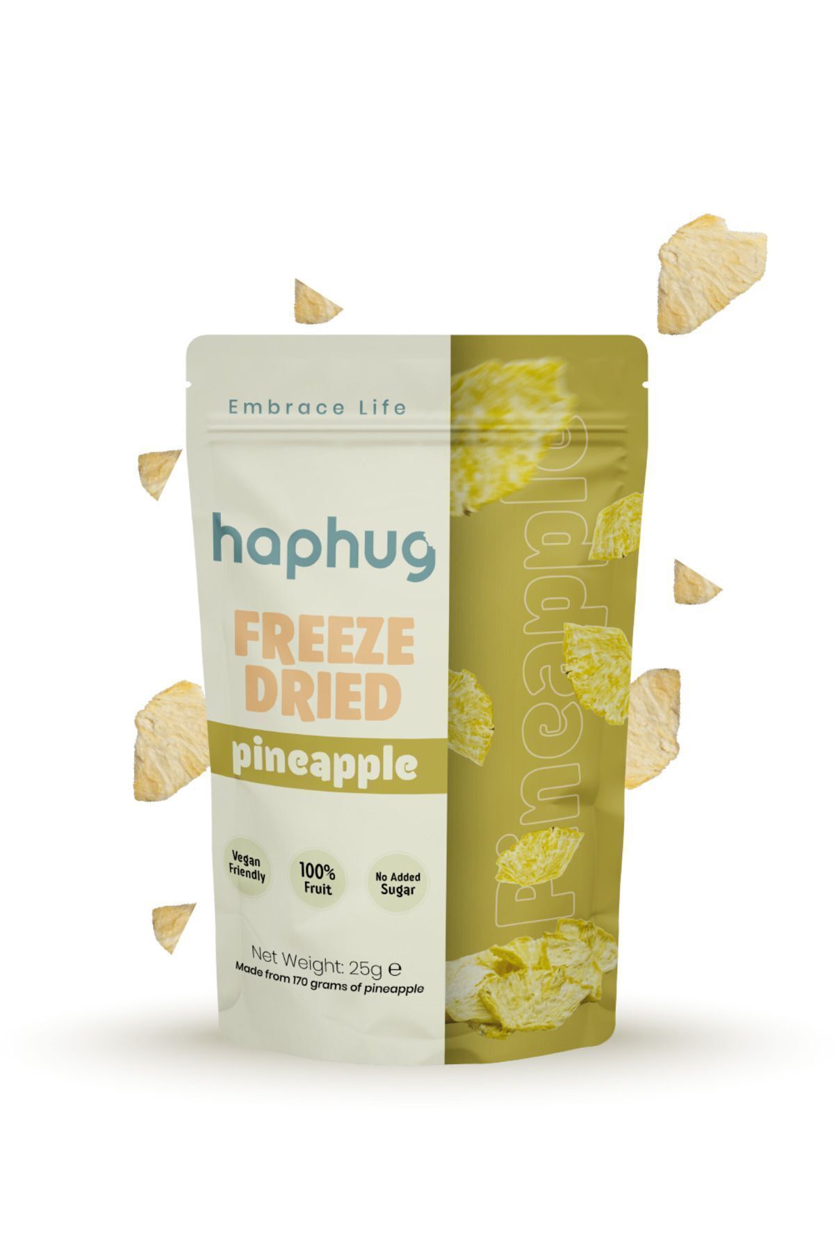 HapHug Freeze Dried Ananas - Dondurularak Kurutulmuş Meyve - Freeze Dry Meyve kurusu 25gr