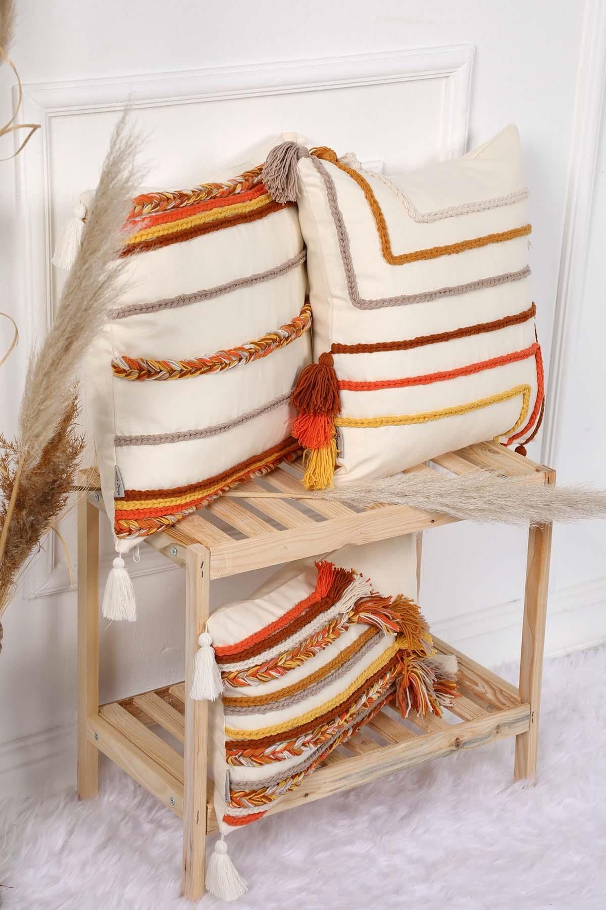 Aisha's Design-Knitted Striped Throw Pillow Cover,k-195 8