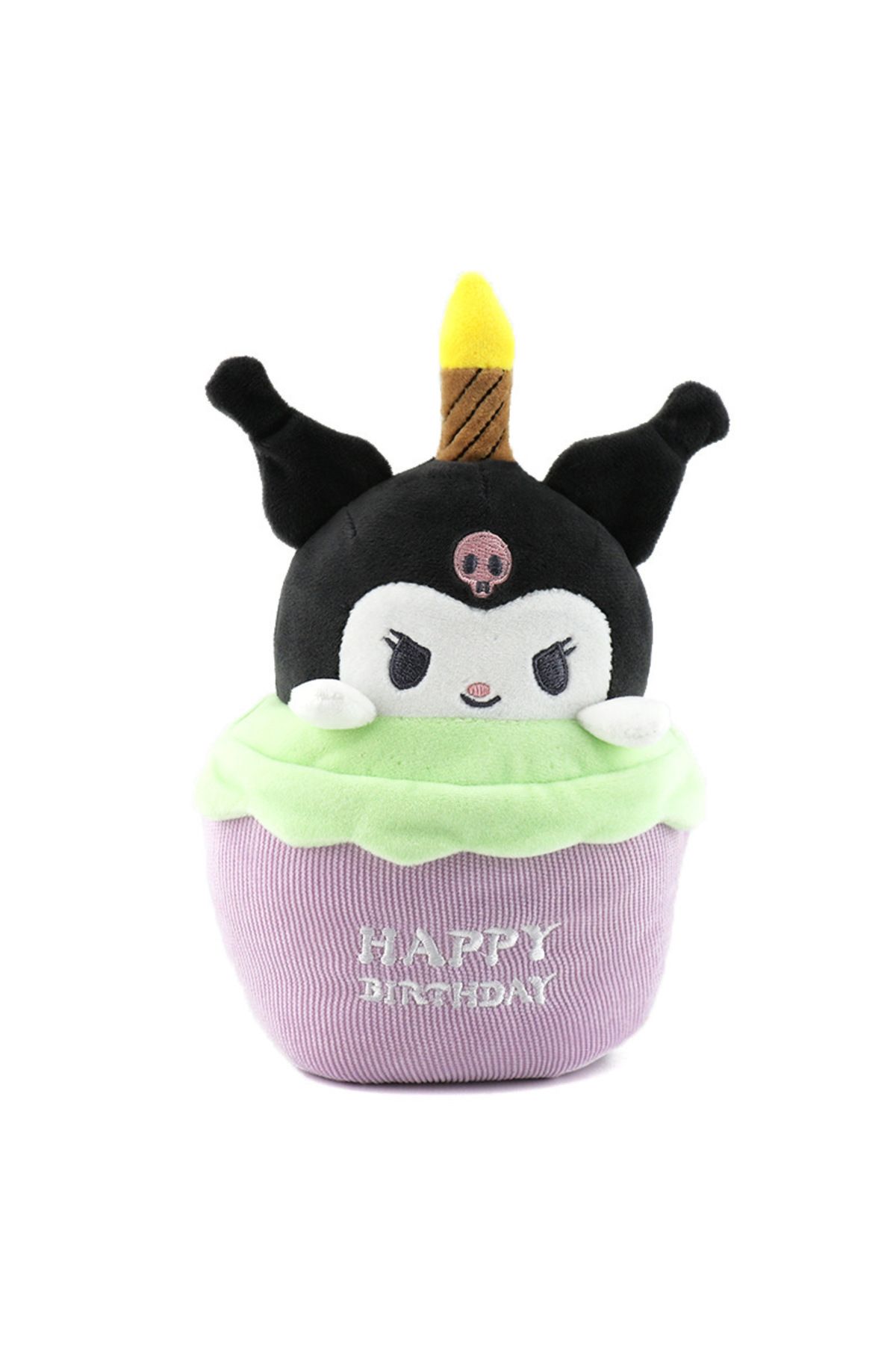 Choice-Sanrio Kuromi Birthday Cake Shape Musical Plush Doll Pudding Dog Yugui Dog Singing Candle Luminou... 8