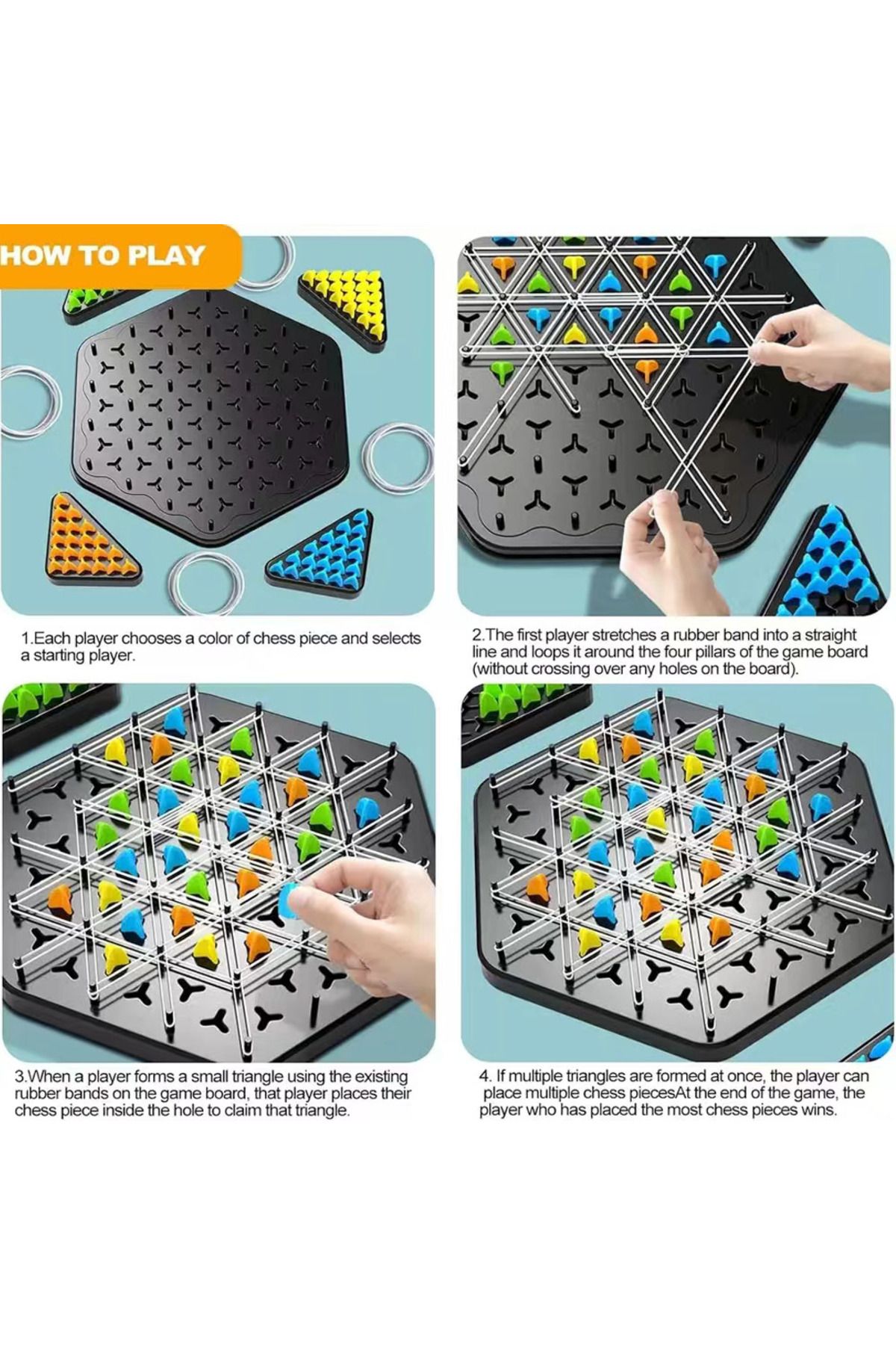 Choice-New geometry chain triangle chess game triangle rubber band game family interaction exercise think... 7