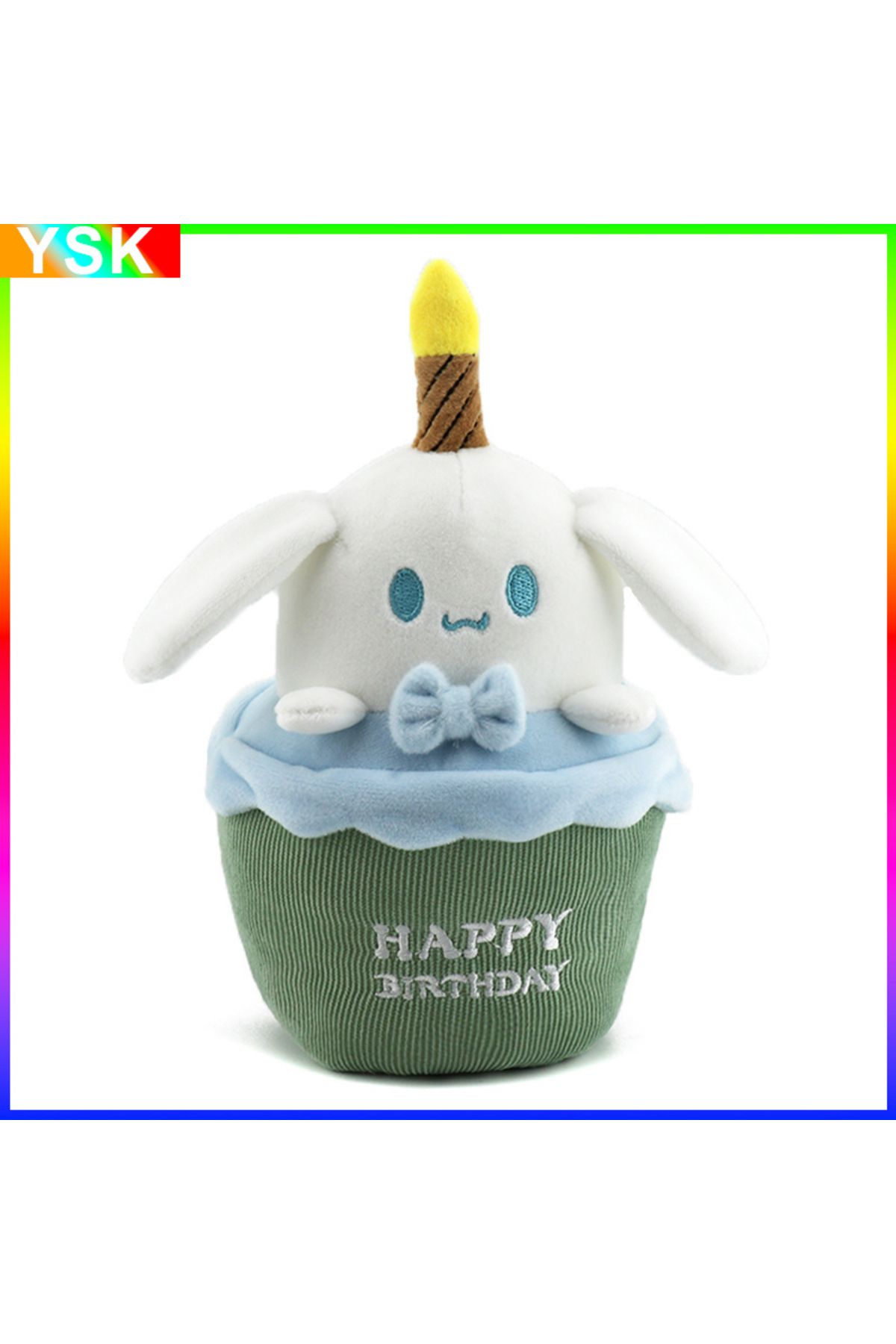 Choice-Sanrio Kuromi Birthday Cake Shape Musical Plush Doll Pudding Dog Yugui Dog Singing Candle Luminou... 5