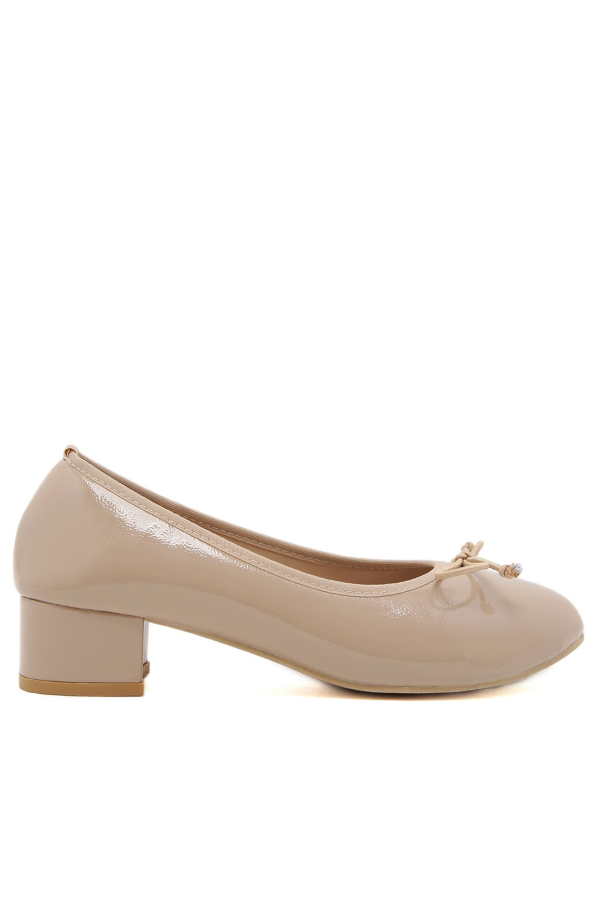 Sneak-a-Peek By Styli-Patent Round Toe Block Heel Shoes 5