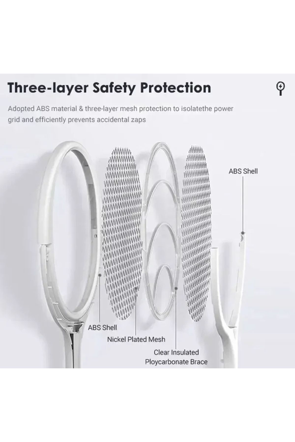 Choice-5 In 1 Fast Charging Racket Kill Fly Bug Safety Insulated Battery Powered Lamp ABS Adjustable Ele... 5