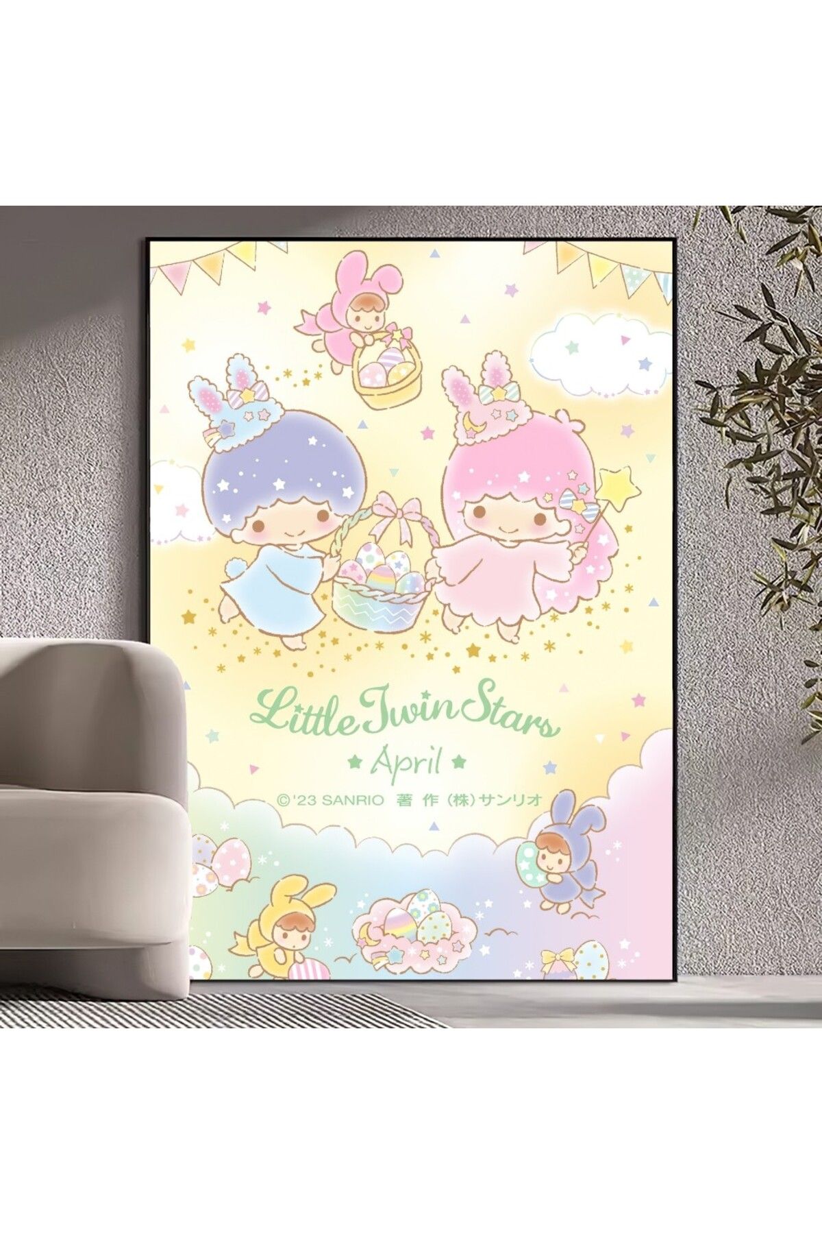 Miniso-MINISO Sanrio Little Twin Stars Poster Prints Wall Pictures Living Room Home Decoration 5