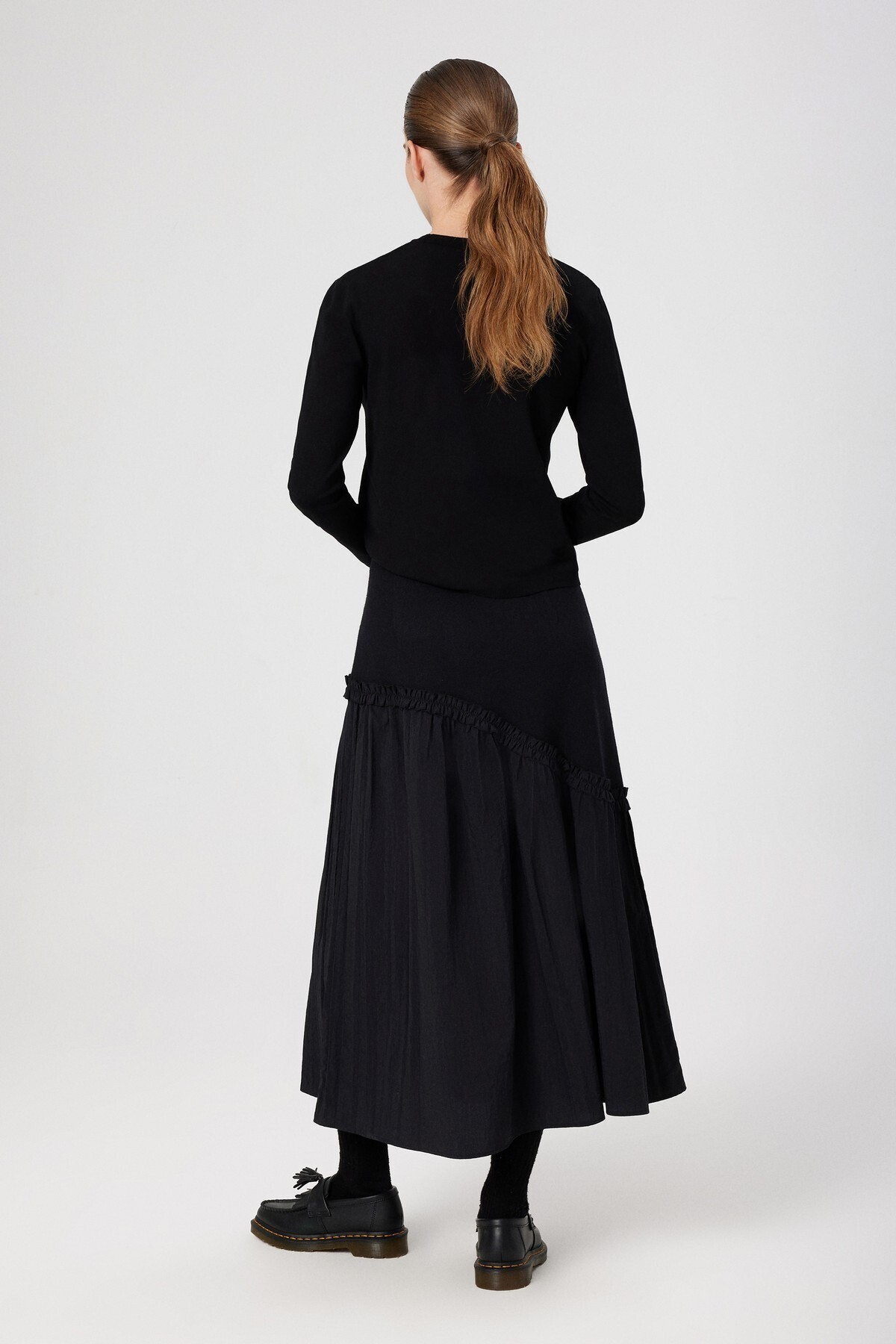 Mısırlı-Black Crew Neck Knitwear Women's T-Shirt 5