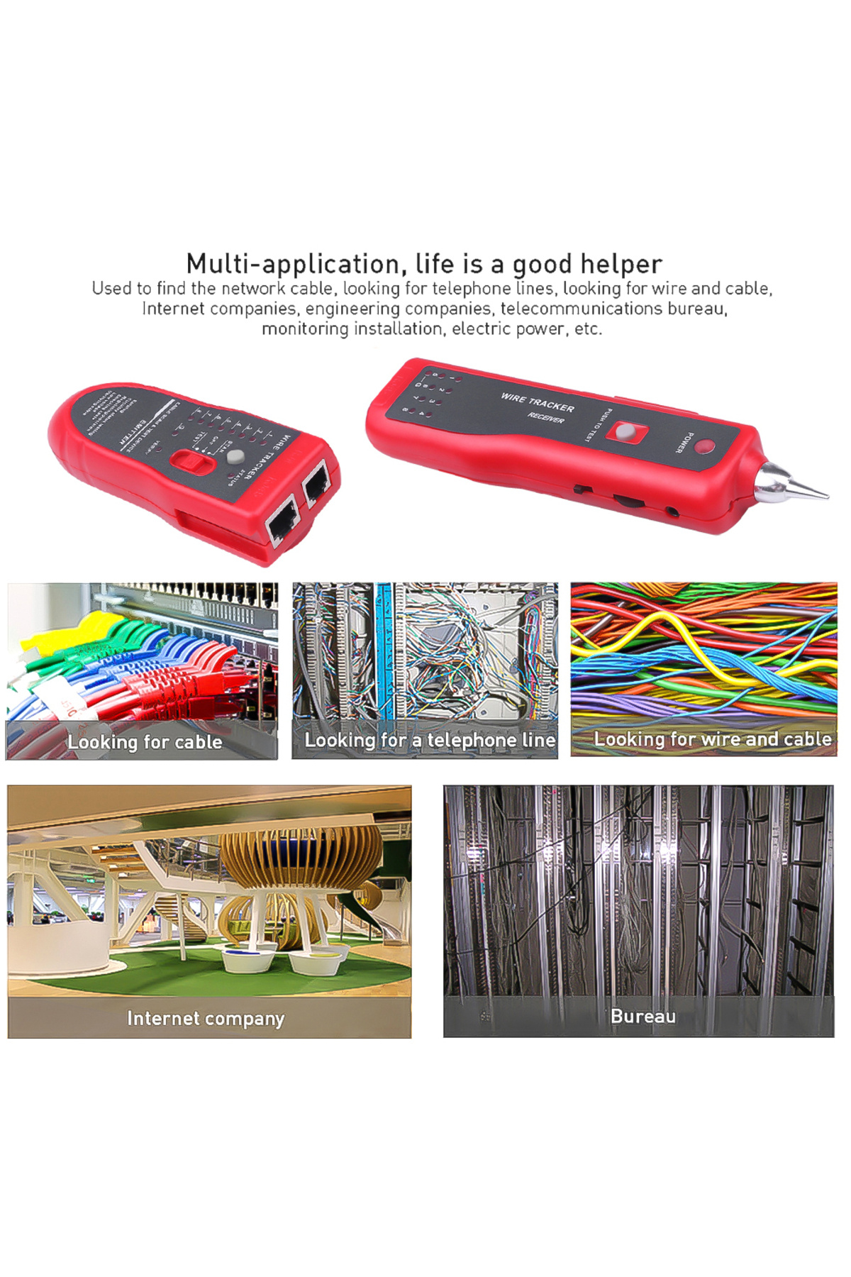Choice-kebidumei Ethernet LAN Network Cable Tester RJ11 RJ45 Cat5 Cat6 Telephone Wire Tracker Tracer Ton... 7