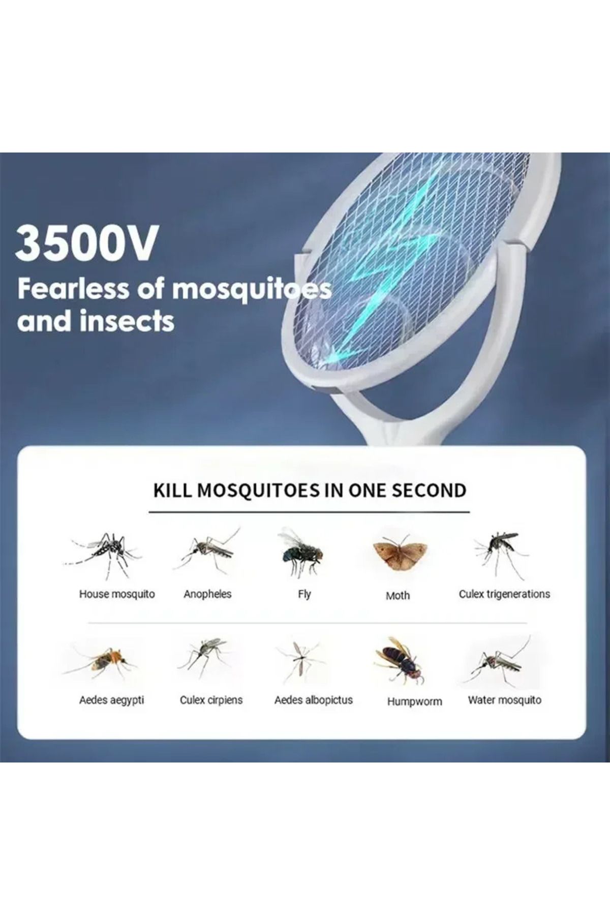Choice-5 In 1 Fast Charging Racket Kill Fly Bug Safety Insulated Battery Powered Lamp ABS Adjustable Ele... 4