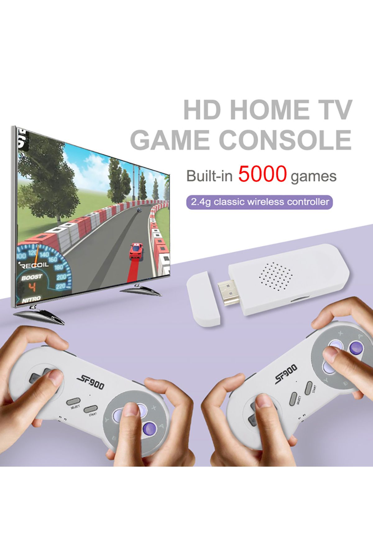 ONETOMAX-SF900 Classic Retro Game Console HD Video Game Stick With 5000 Games for SNES Wireless Controller... 3