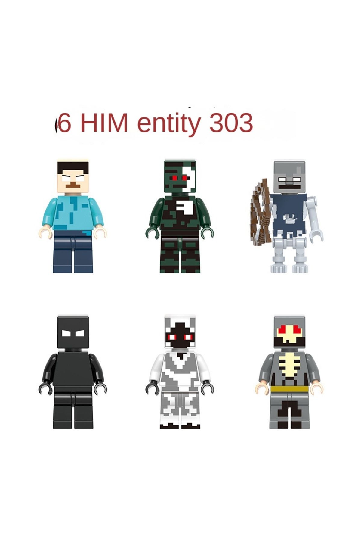 Choice-Compatible with Lego Minecraft Redstone Steve him minifigures entity 303 assembled building block... 4