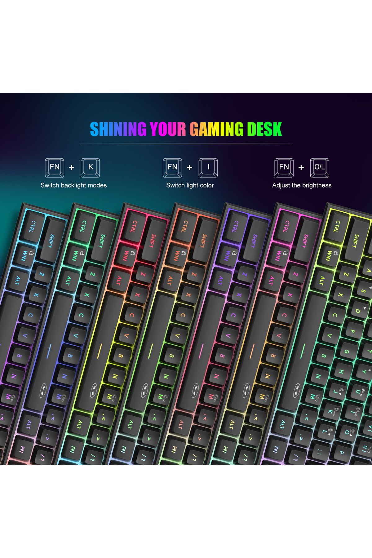 MageGee-Mini 60% Gaming Keyboard, RGB Backlit 61 Key Ultra-Compact Keyboard, TS91 Ergonomic Water... 4