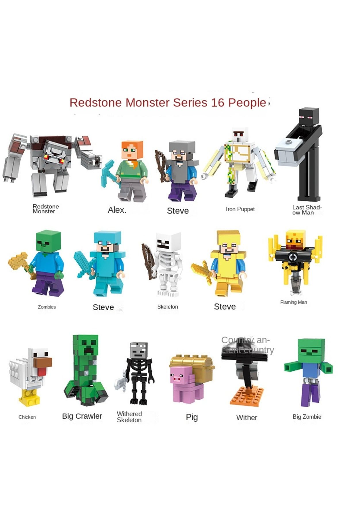 Choice-Compatible with Lego Minecraft Redstone Steve him minifigures entity 303 assembled building block... 5