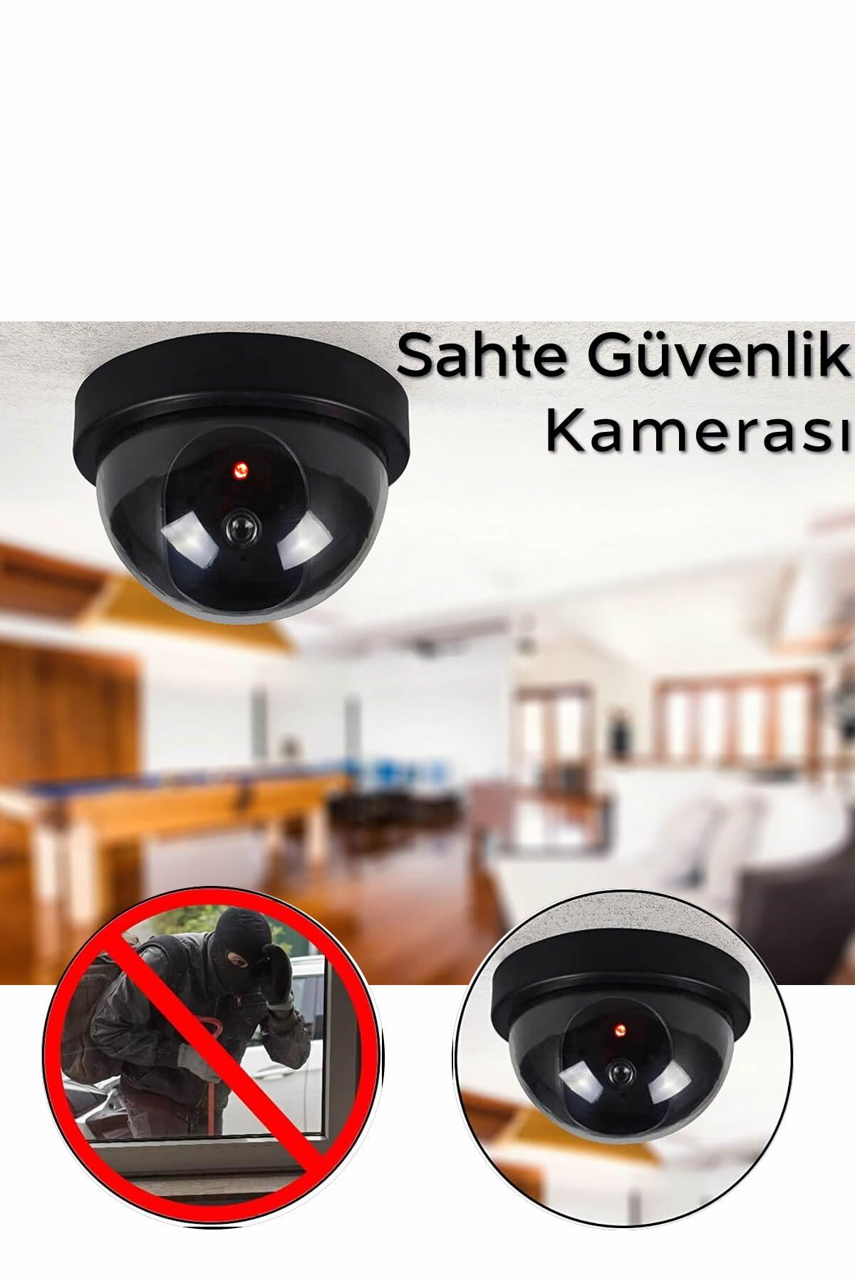 Caydırıcı Güvenlik Kamerası Objektifli Kırmızı LED Işıklı | Caydırıcı Dome Güvenlik Kamerası