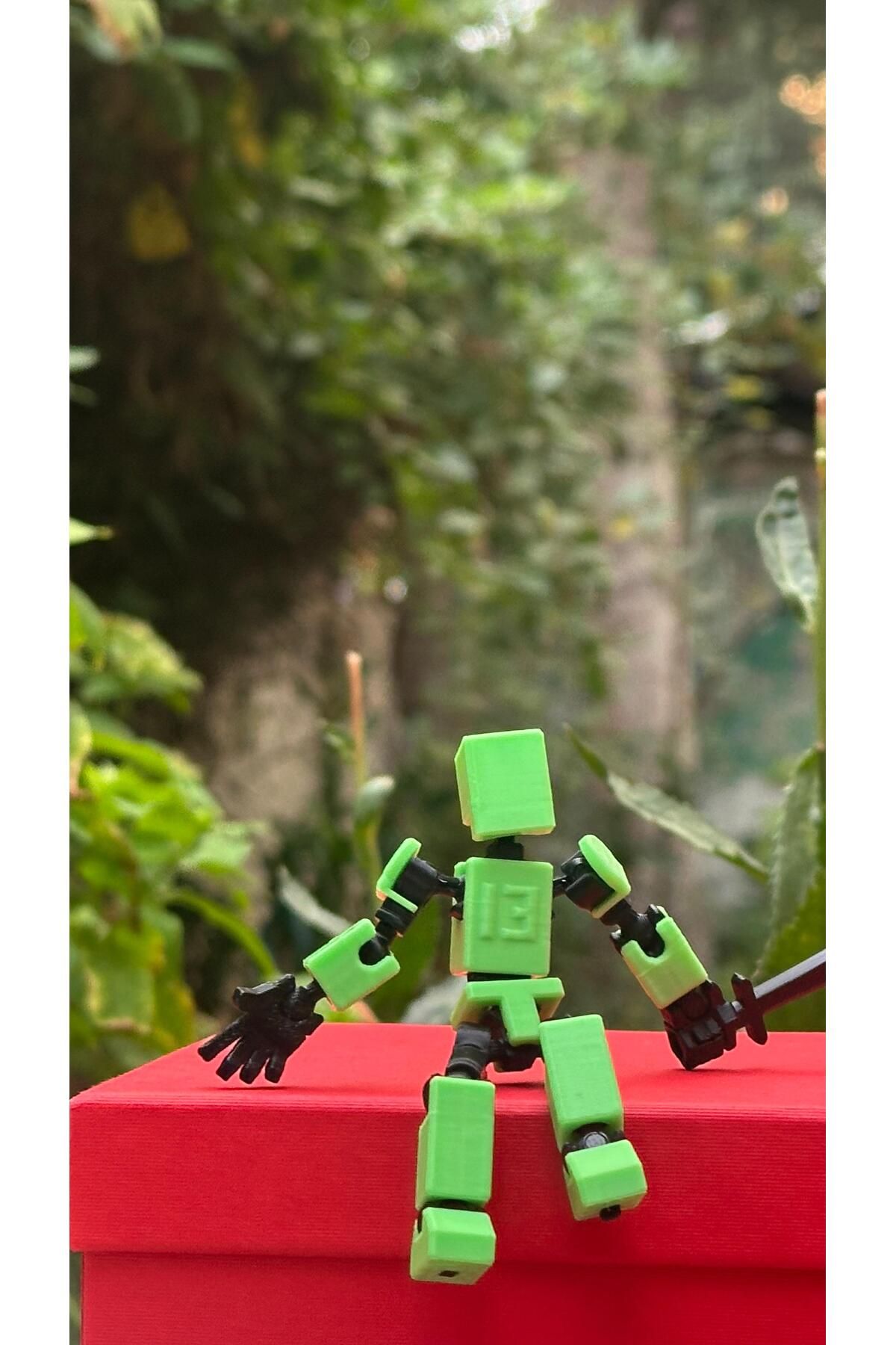 Loopify-Mini 13 Robot Toy - Movable, Green Black, 8 Cm, 1 Piece 5