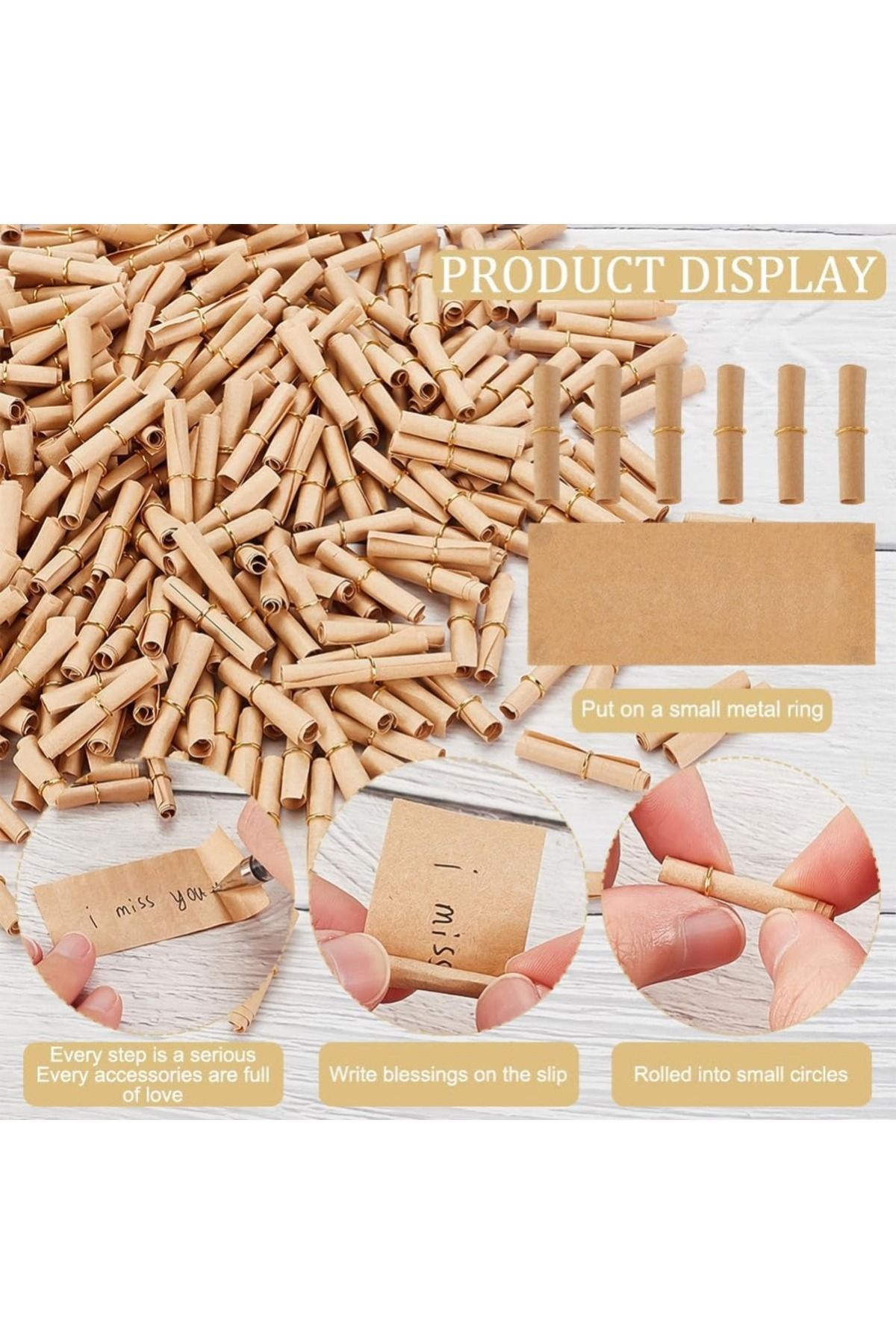 Choice-400 Pcs Mini Paper Scrolls Vintage Scroll Paper Message Paper Roll 2.3x0.8 inch Mini Writable Pap... 5