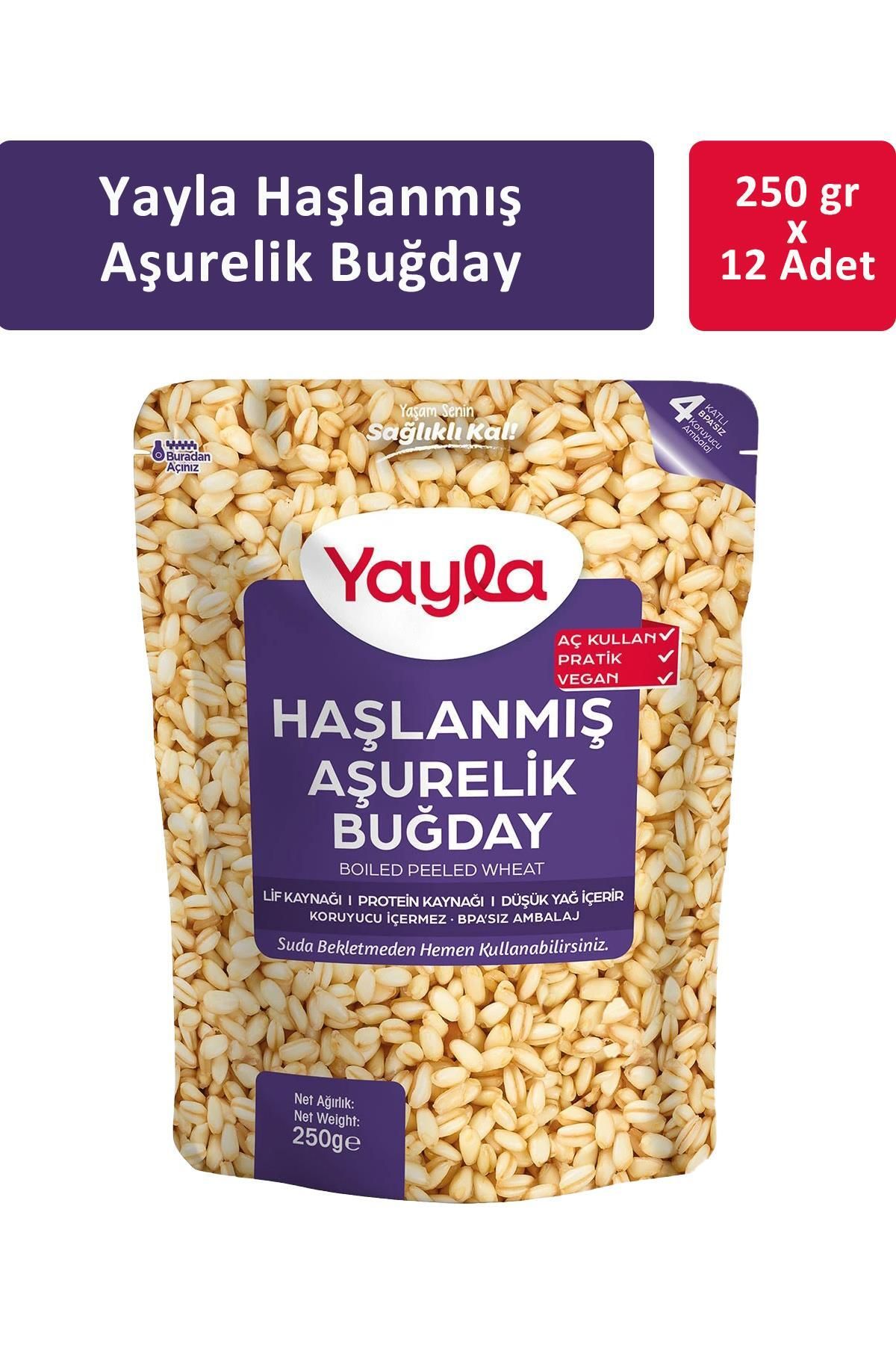 Yayla Haşlanmış Aşurelik Buğday 250 gr x 12 Adet