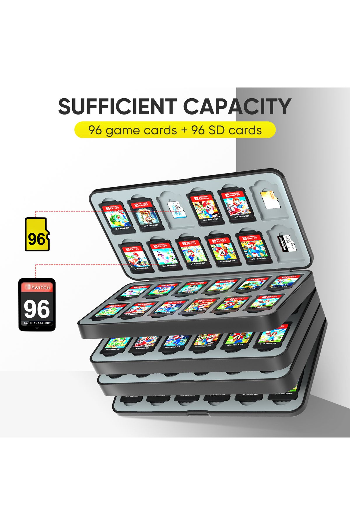 SIKROFEGEN-96 in 1 Storage Game Cards Case For Nintendo Switch OLED Protective Cards Case For Switch/Switch ... 2