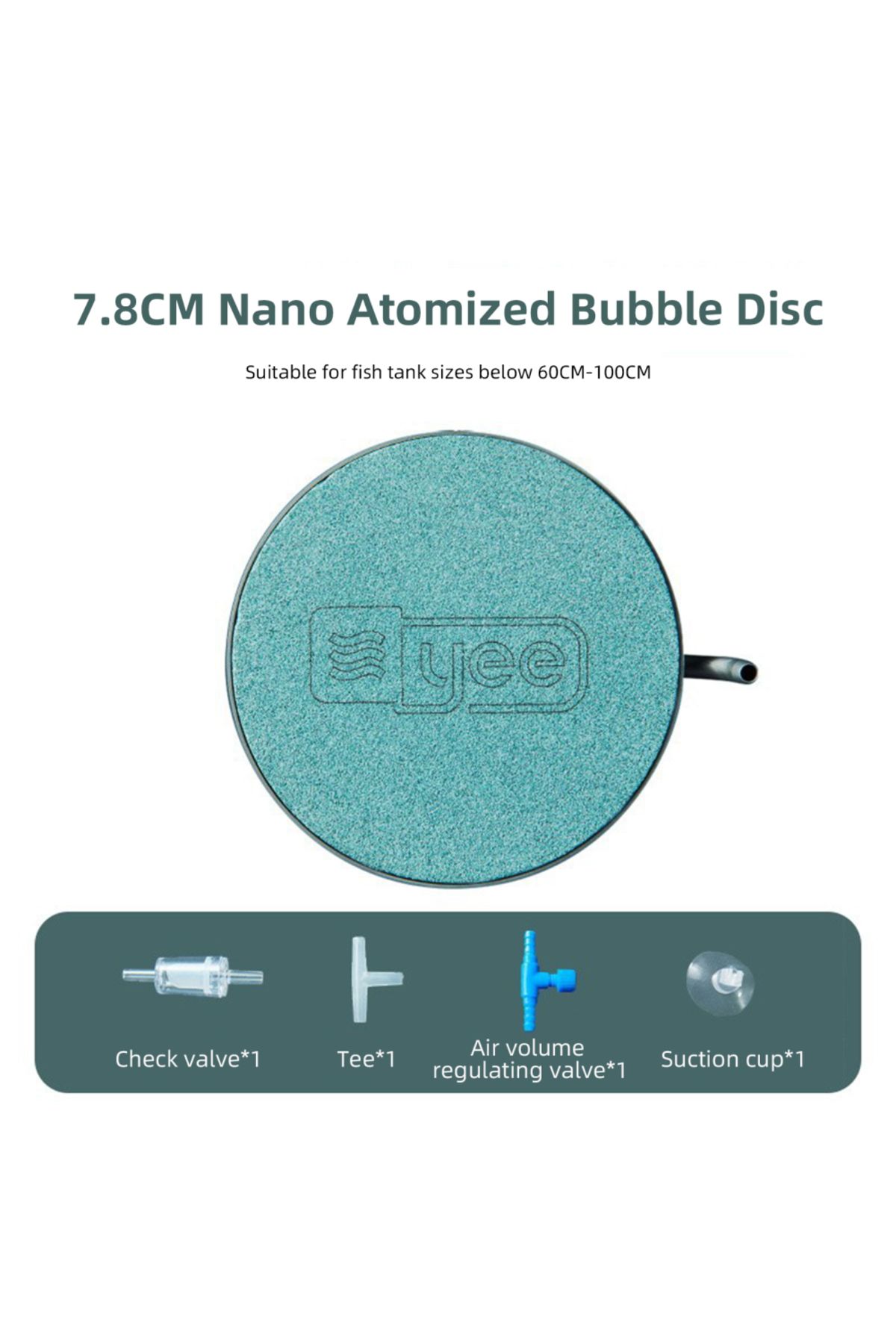 Choice-Air Stone Disc Kit, Round Bubble Diffuser, Silent Bubble Stone With Suction Cups, Adjust Valve, C... 5