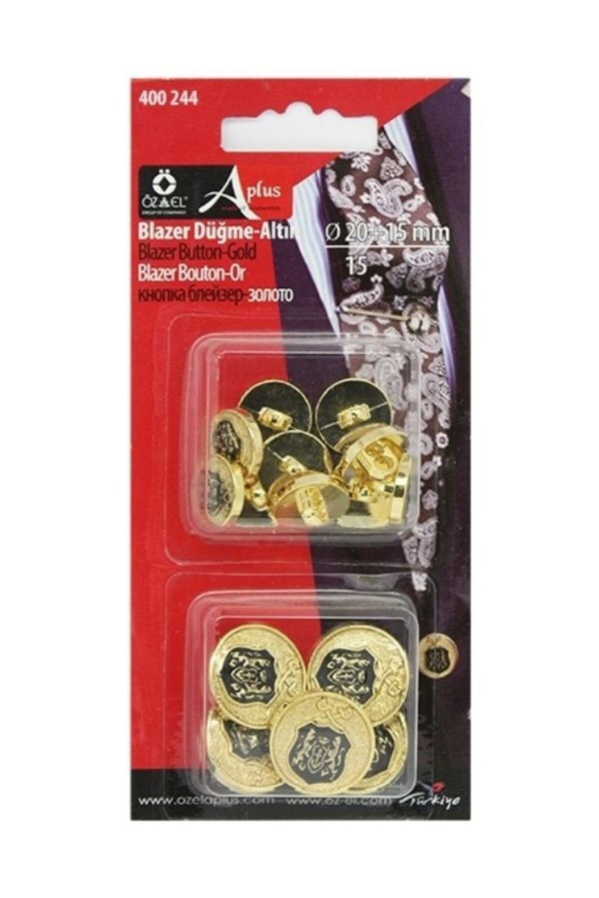 ÖZ-EL AŞ-Men's Blazer Button, Metallized Jacket Button, Gold Color Button 1