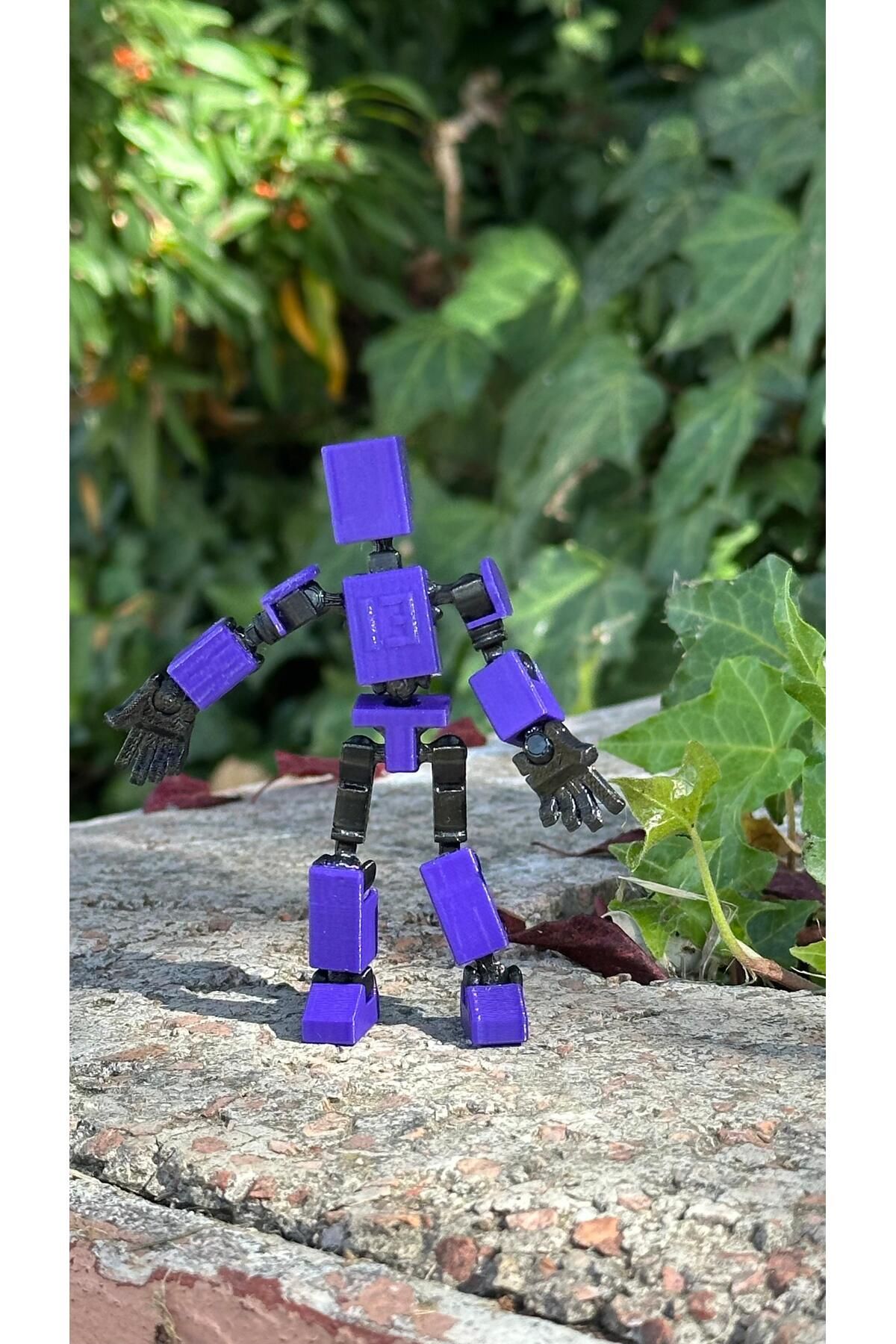 Loopify Hareketli Mini 13 Robot Oyuncak 8 Cm - Mor Siyah 1 Adet