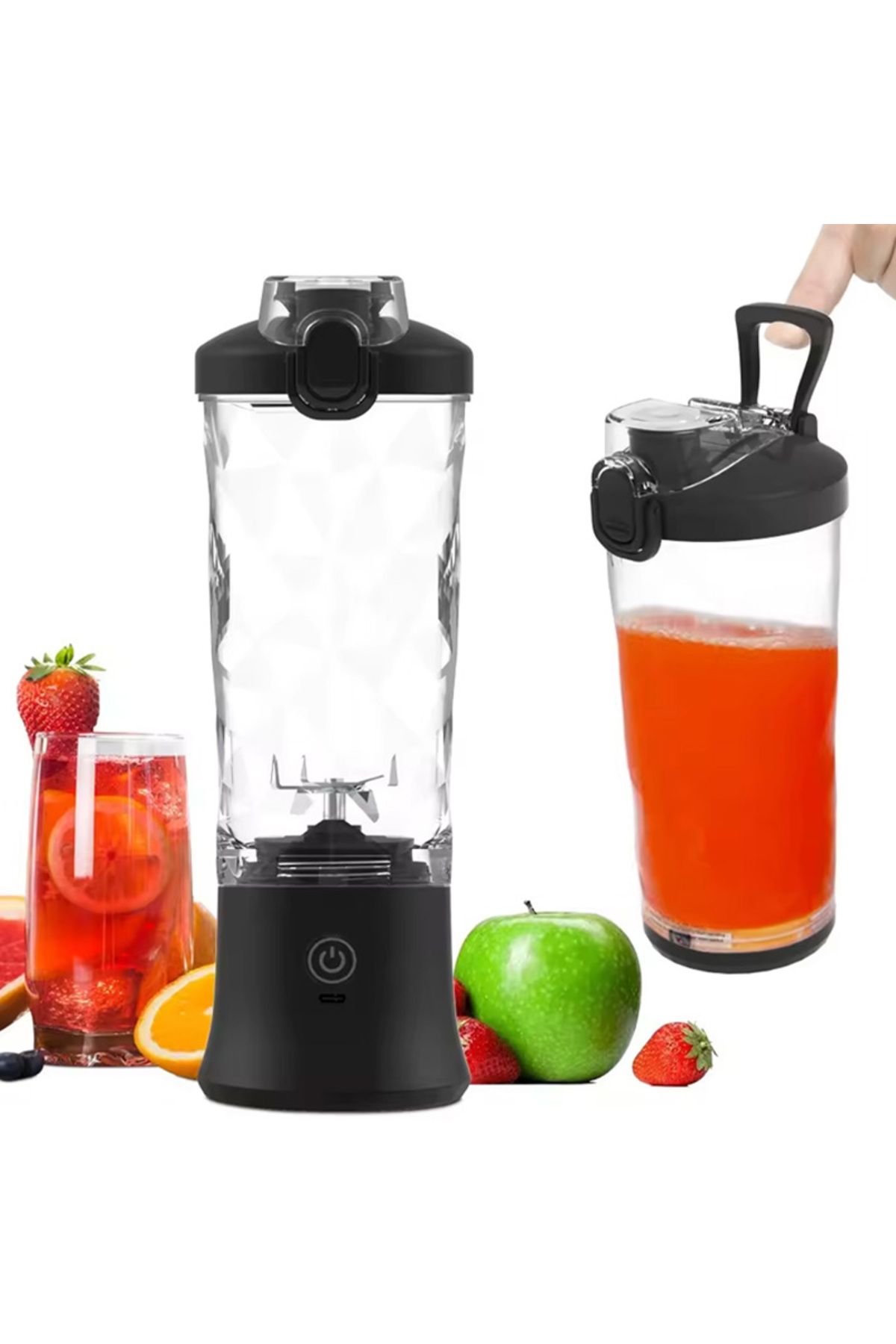 MIKO NICE-600ml Wireless Large Capacity Juice Blender Machine Portable Fruit Mixer Grinder Rechargeable Ble... 7
