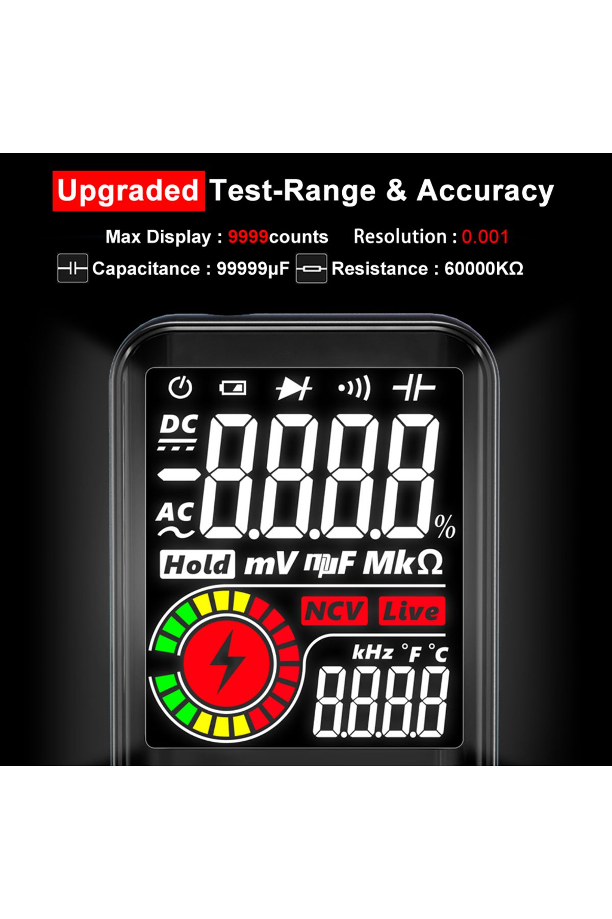 BSIDE-S10 Smart Digital Multimeter Profesional 9999 Multitester DC AC Voltage Capacitor Ohm Diode... 5