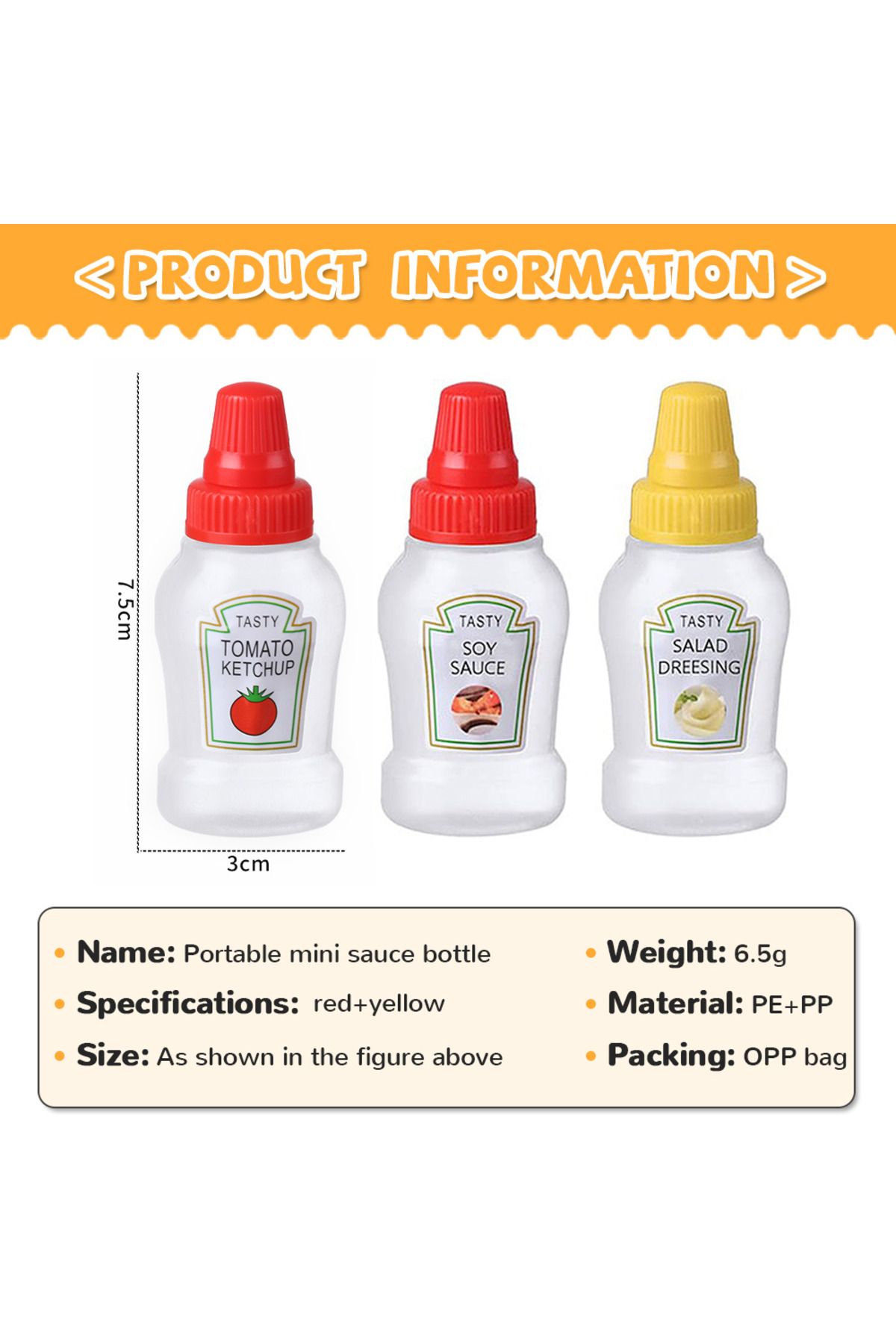 Choice-25ml Mini Sauce Bottle Refillable Ketchup Honey Tomato Salad Containers Bottles Portable Sauce Ja... 7