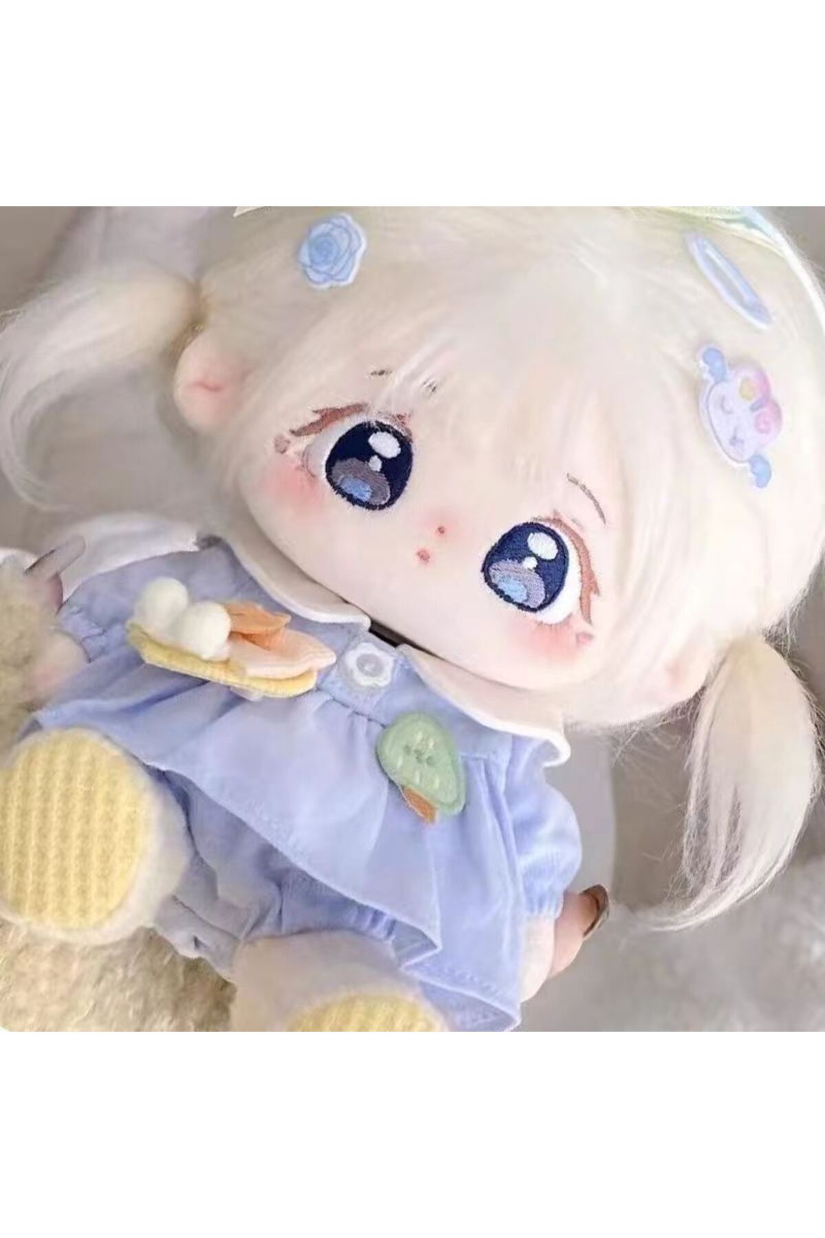 Choice-20cm White Fried Hair Plush Doll Cute Sweet Big Eyes Embroidered Plushie Stuffed Toys Kids Girls ... 8