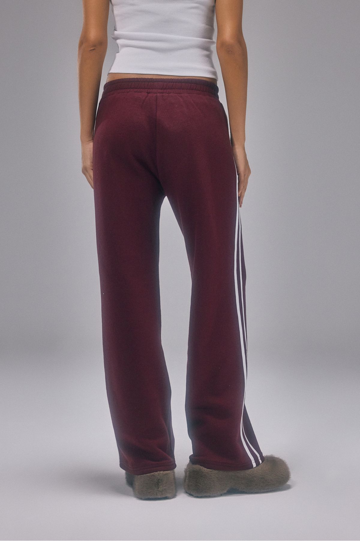 Bases-Striped Wide Leg Fleece Sweatpants 8