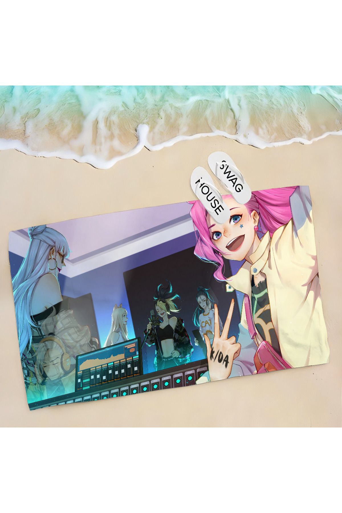 Choice-1pc Seraphine L-League Of L-Legends LOL Anime Game Towel Children's Beach Towel Summer Swimming S... 5