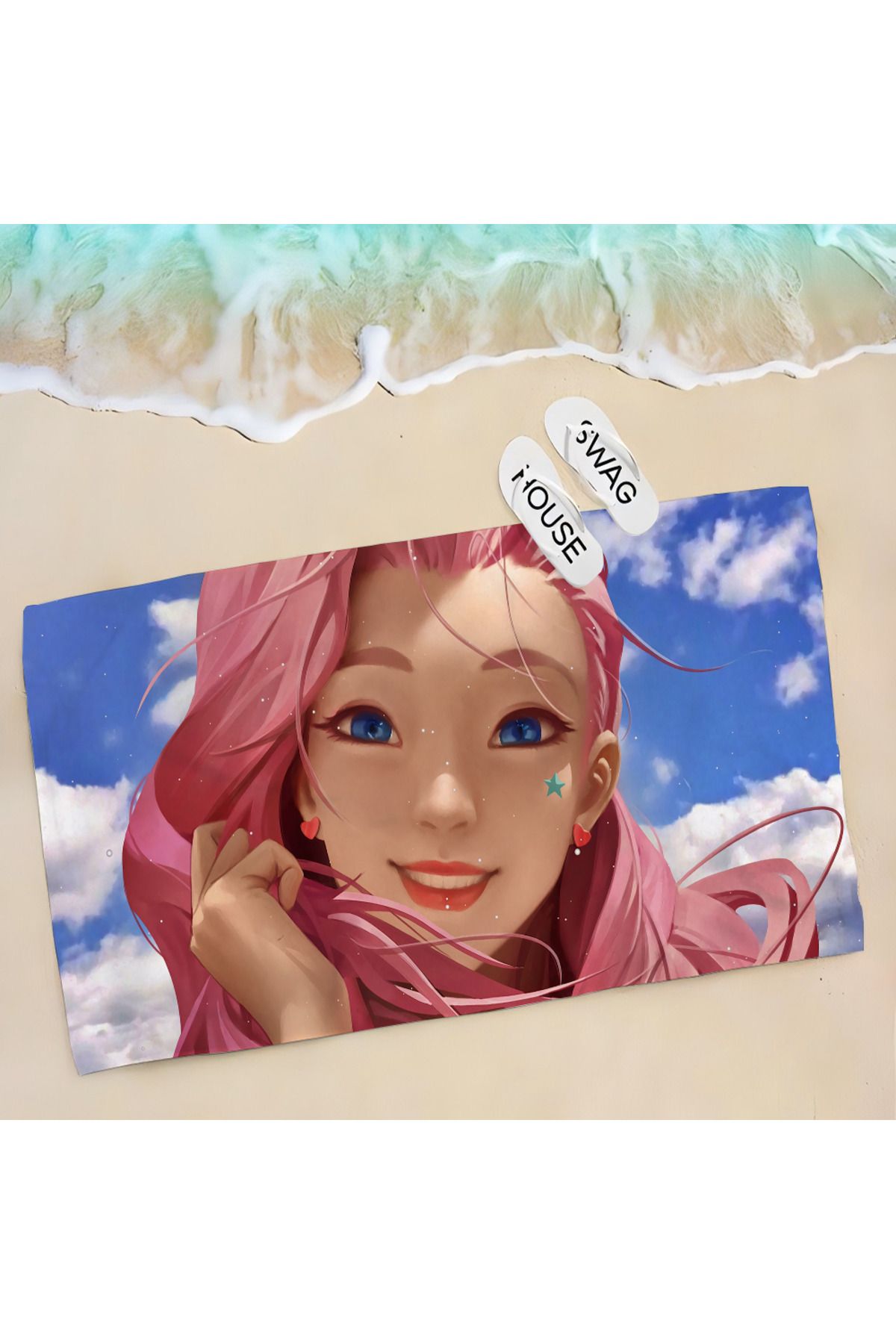 Choice-1pc Seraphine L-League Of L-Legends LOL Anime Game Towel Children's Beach Towel Summer Swimming S... 4